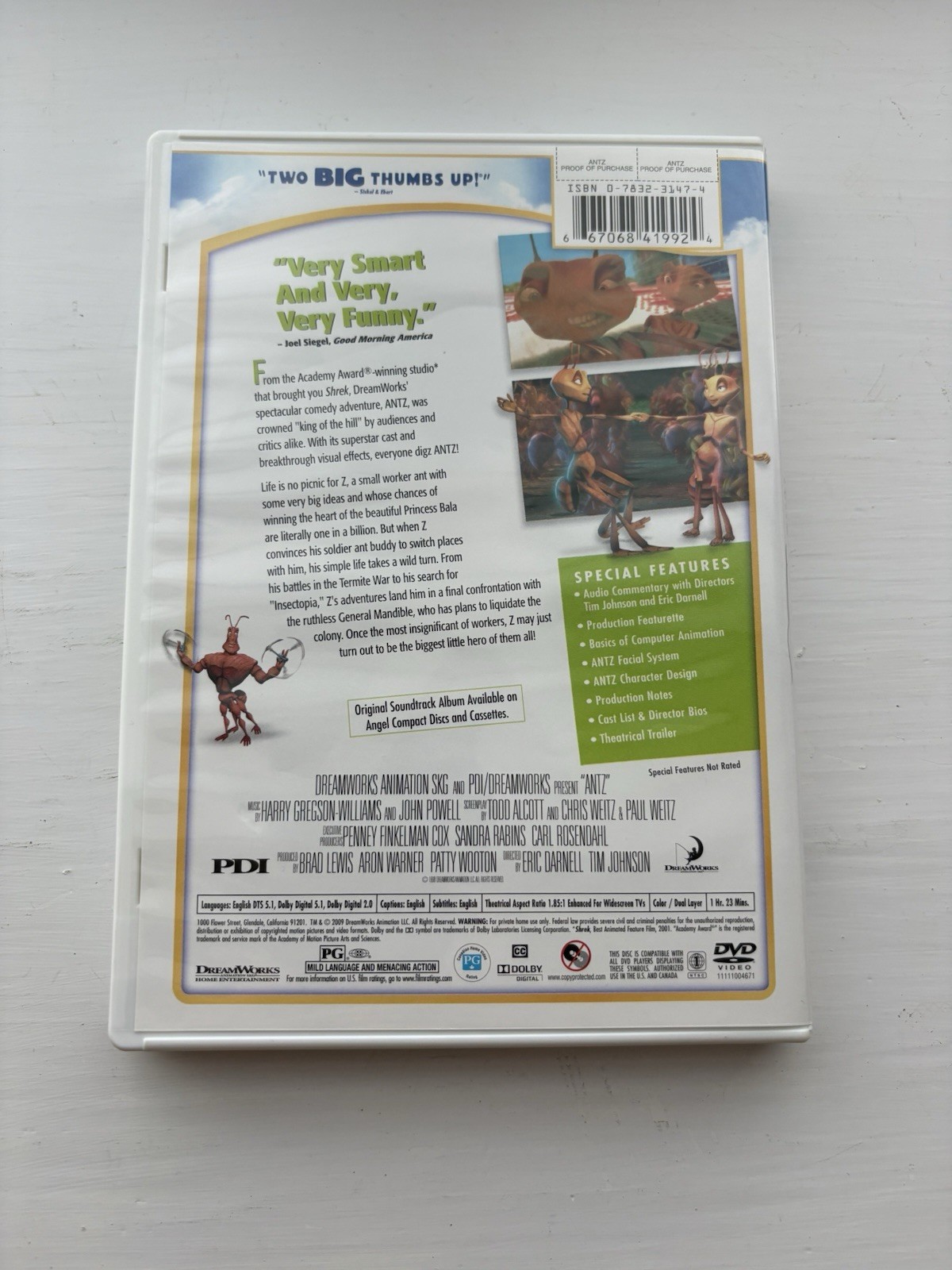 DreamWorks Antz DVD Widescreen Region 1 NTSC PG 1998 Animation 1.85:1 83 Min