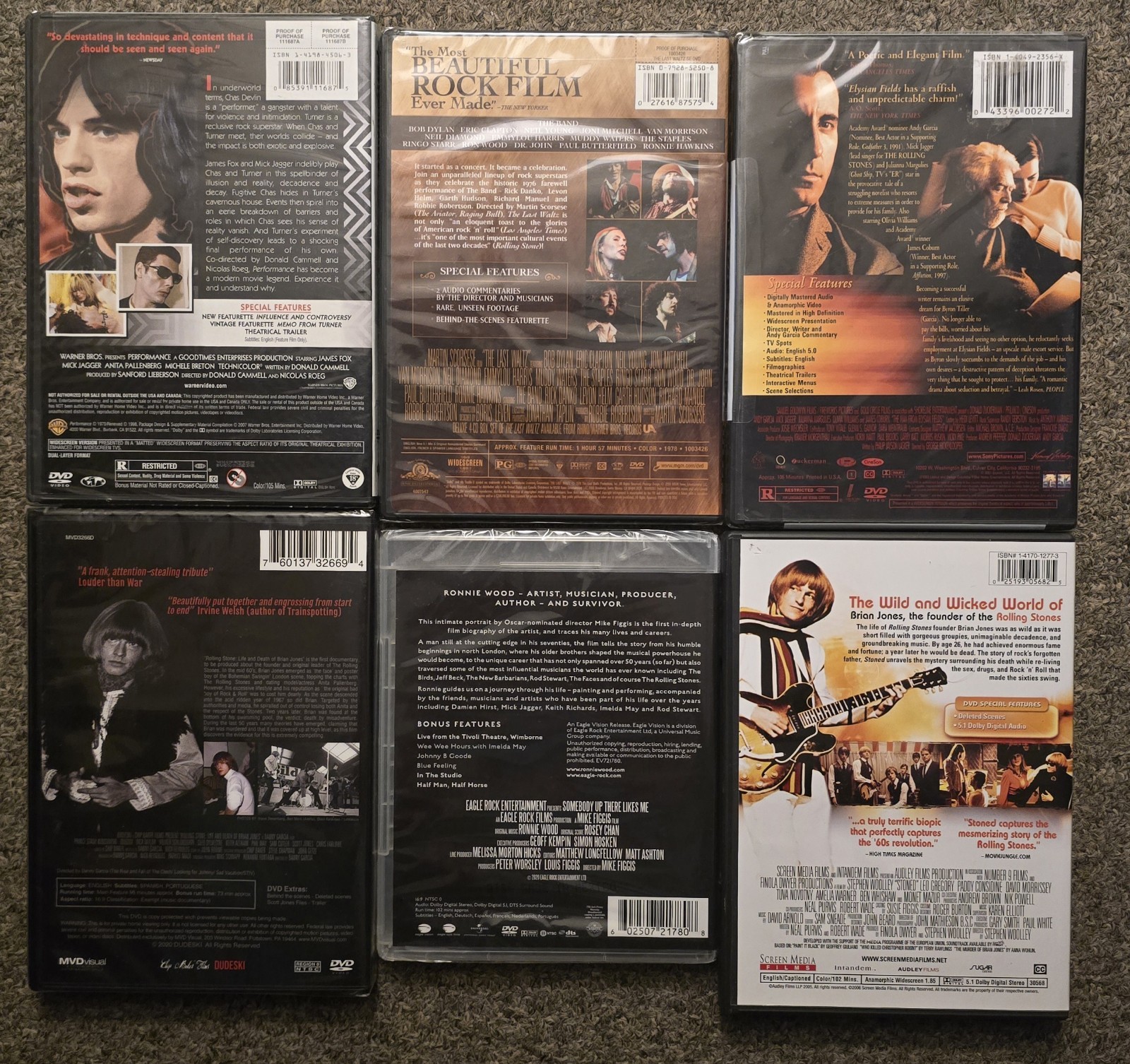 6 Rolling Stones Related DVDs (5 SEALED) – See Description For Details
