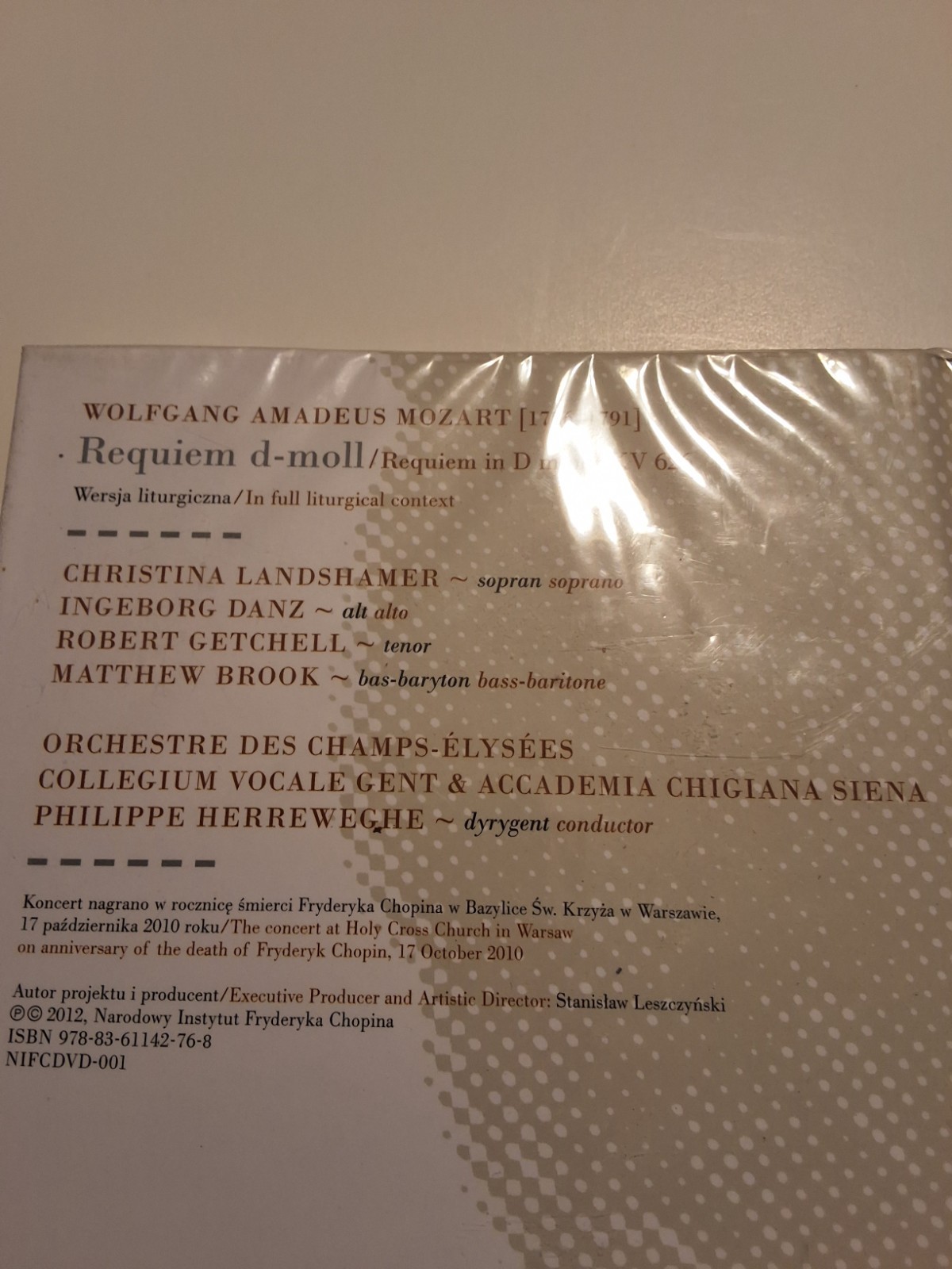 ORCHESTRE DES CHAMPS-ELYSEES/HERREWEGHE: MOZART REQUIEM NEW REGION 2 DVD NOS