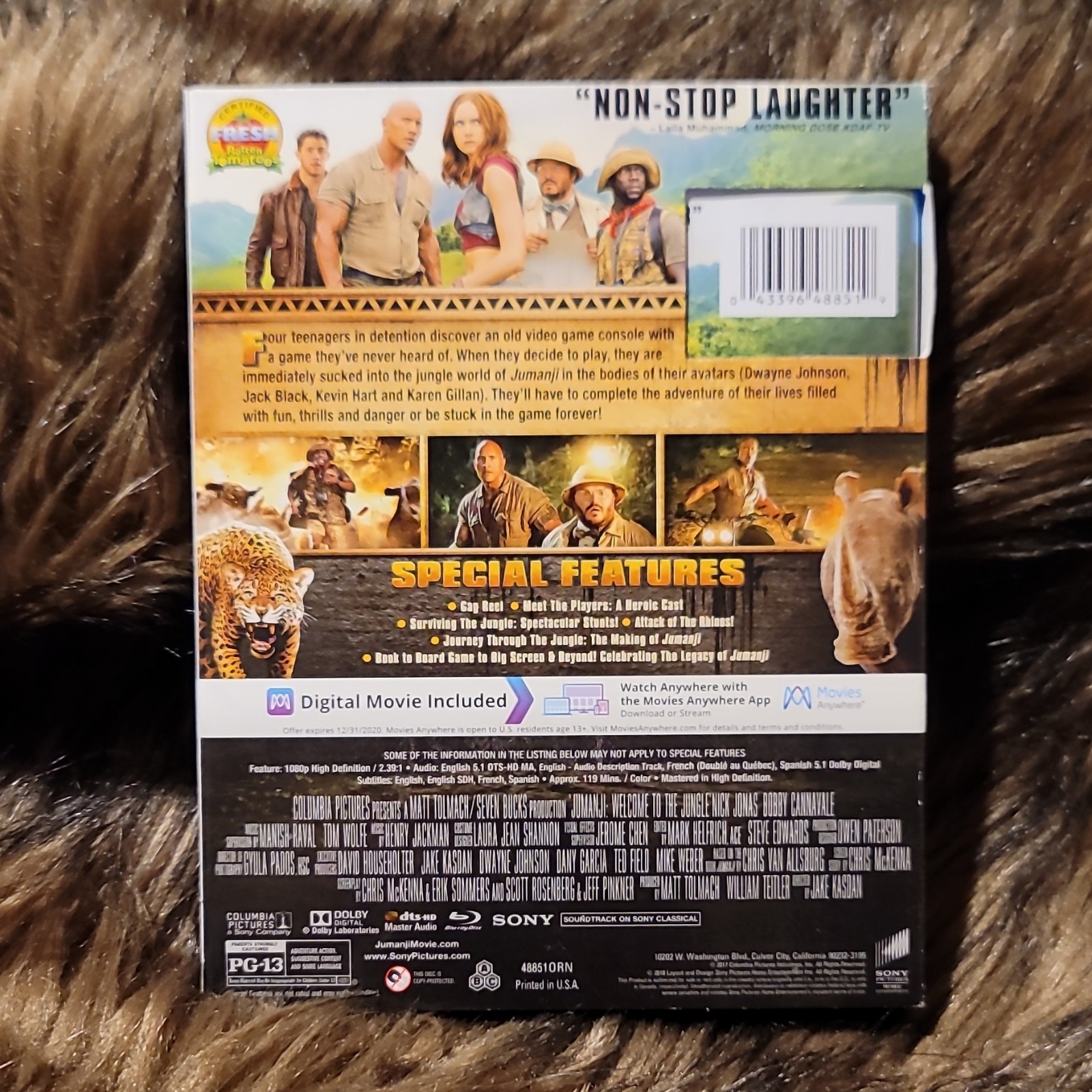 Sony Jumanji: Welcome to the Jungle Blu-ray + Digital 2017 PG-13 119min