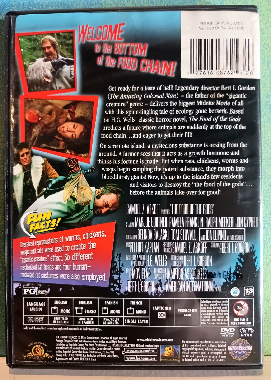 MGM H.G. Wells’ The Food of the Gods Rare DVD Campy-Sci-Fi Widescreen PG
