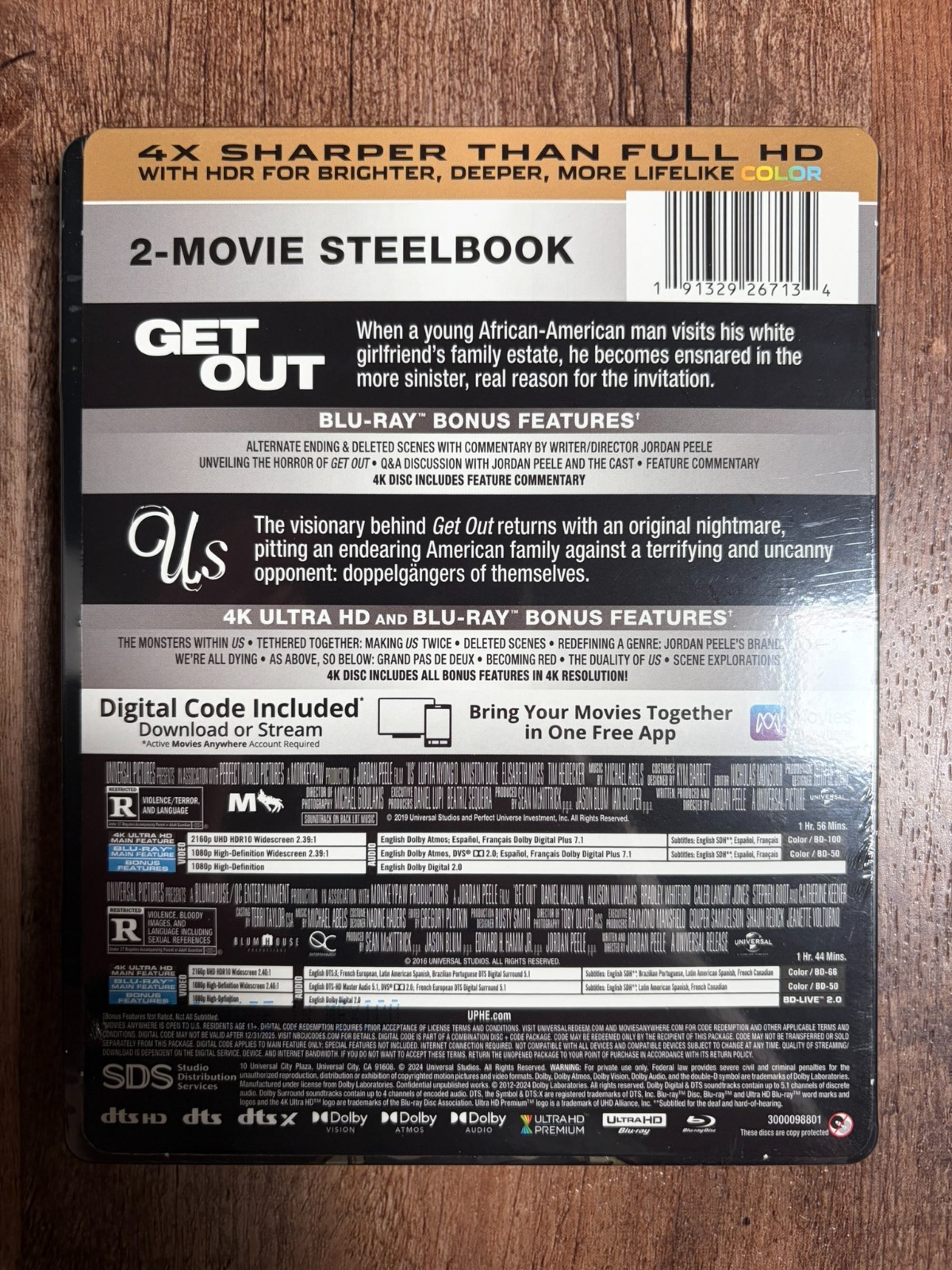 Get Out + Us w. Steelbook (4K UHD + Blu-ray + Digital, 2017-2019, Region Free)
