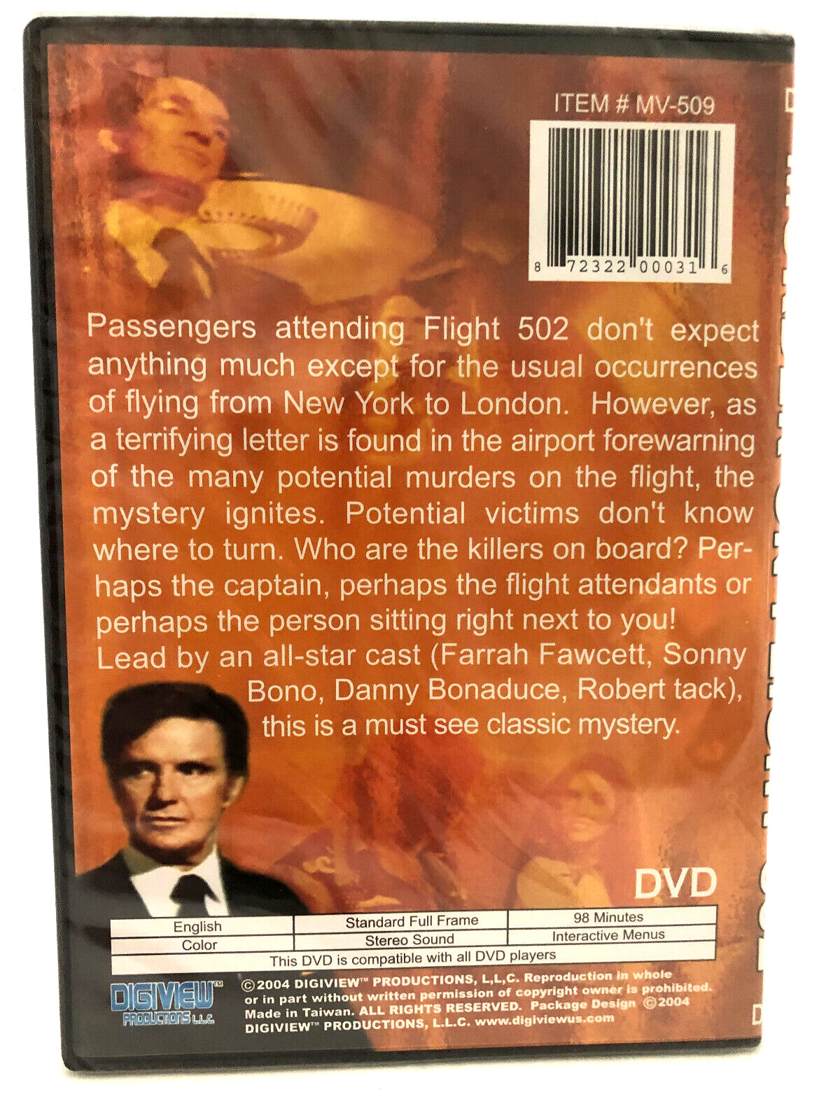 Murder On Flight 502 [Slim Case] DVD Farrah Fawcett Sonny Bono