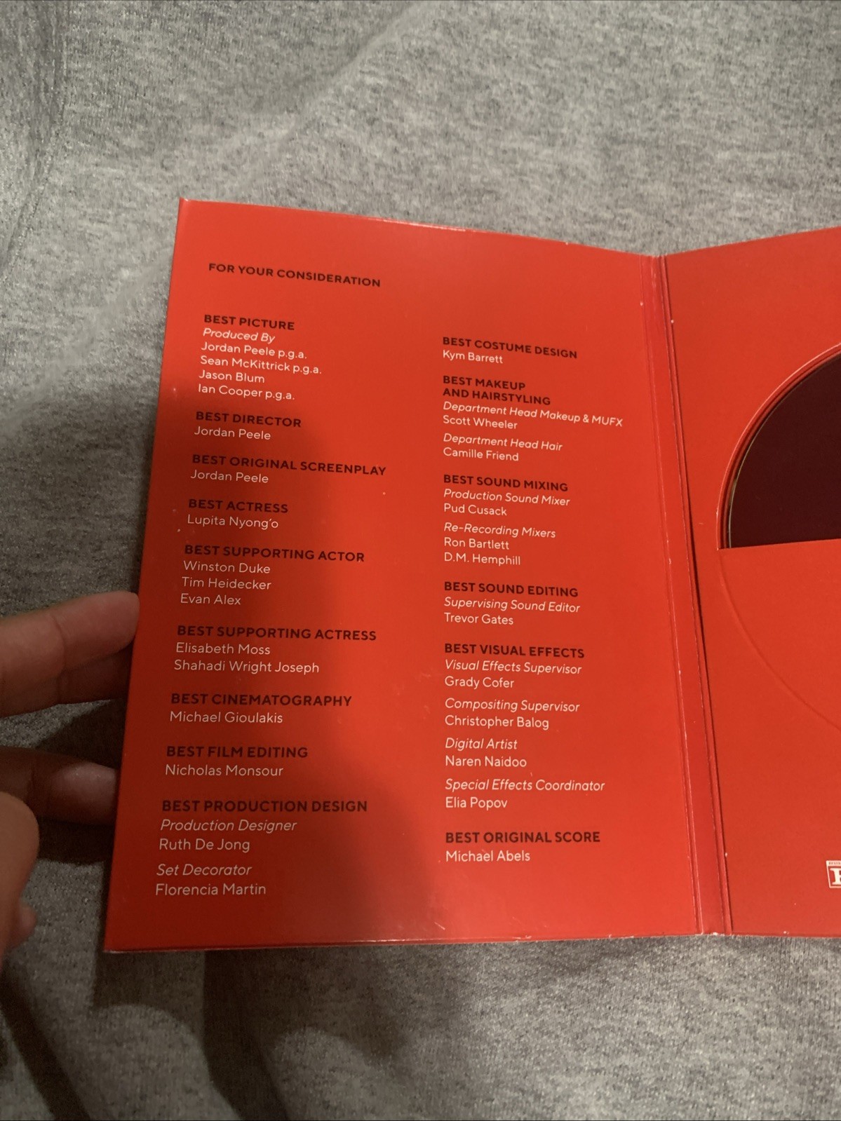 US DVD FYC Award Screener Promo Jordan Peele Rare Horror For Consideration 2019
