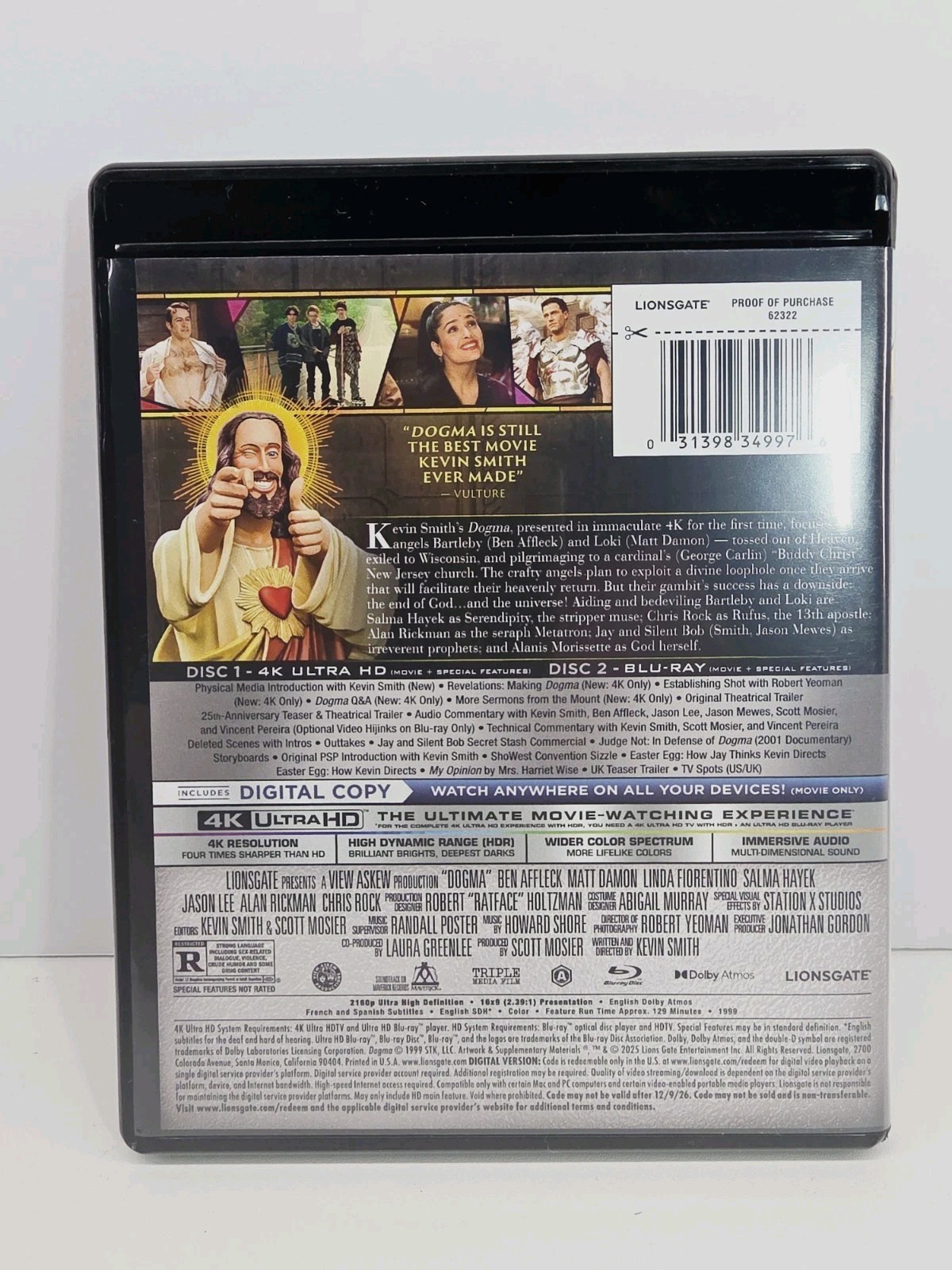 Dogma 25th Anniversary 4K UHD Blu-ray No Digital Code Pre Owned Used