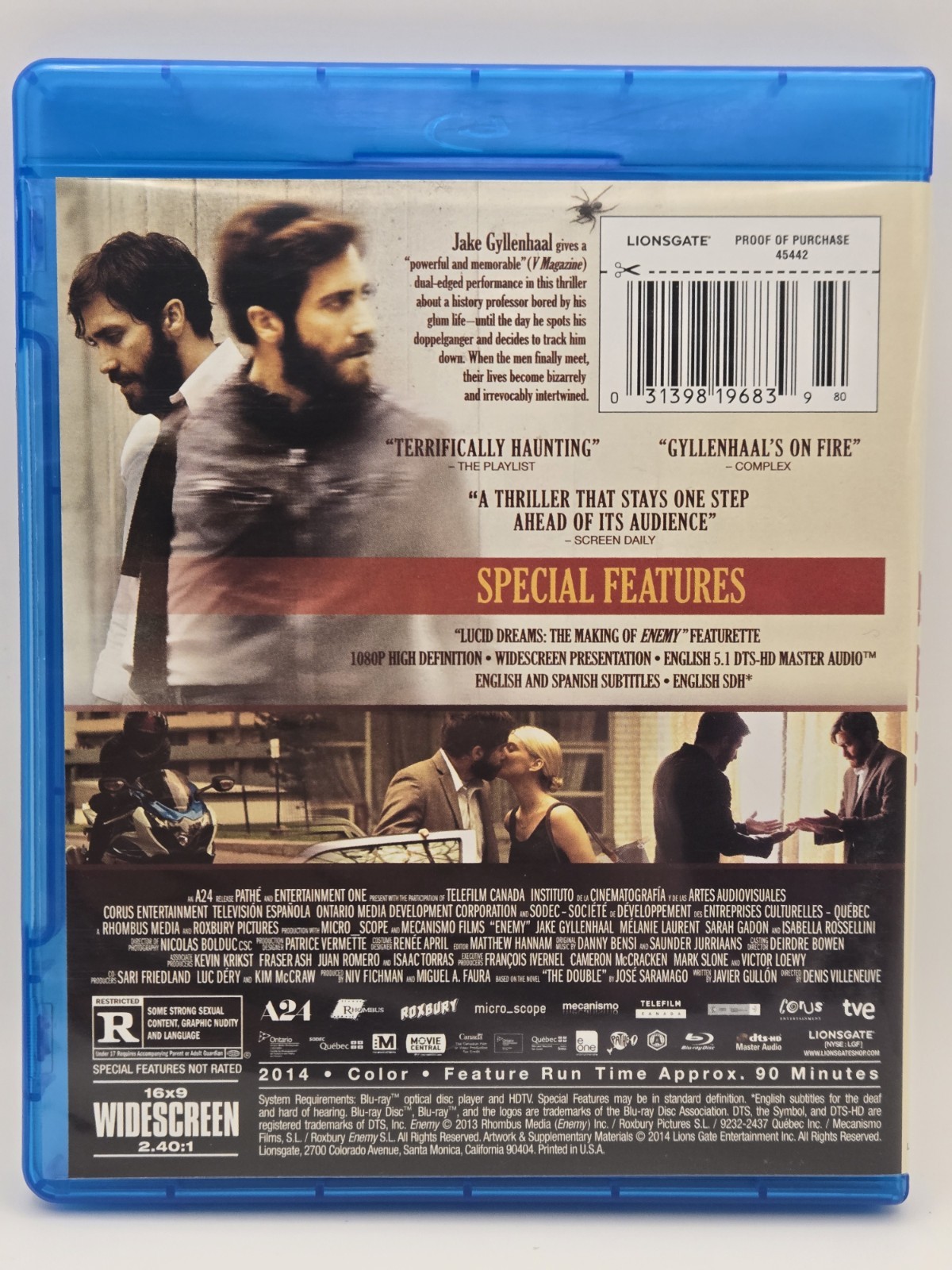 Enemy (Blu-ray, 2014) A24 Denis Villeneuve Jake Gyllenhaal OOP
