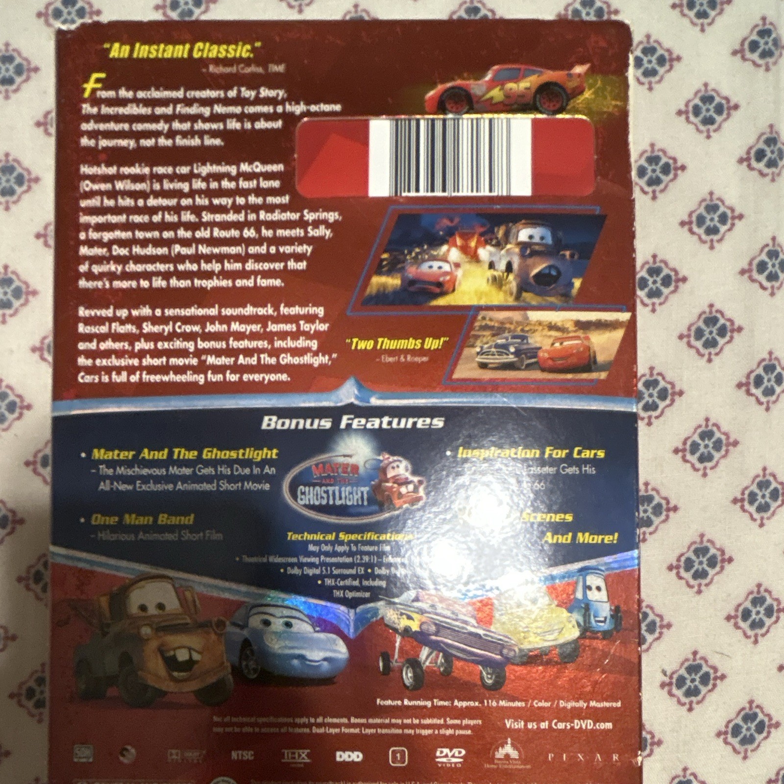 Disney Pixar Cars (DVD Movie) G Rated Widescreen 116 Min Region 1 NTSC