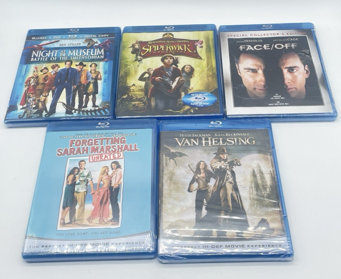 5 Sealed Bluray Lot Van Helsing, Face/Off, Forgetting Sarah Marshall, and 2 More
