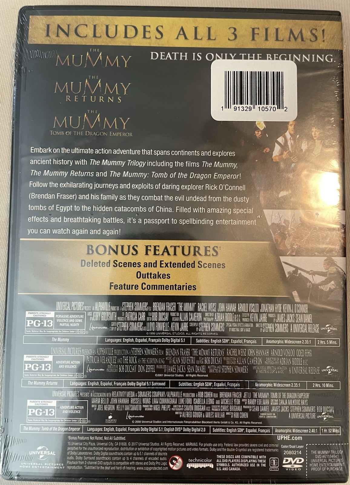 The Mummy Trilogy Brendan Fraser DVD, Brand New Sealed