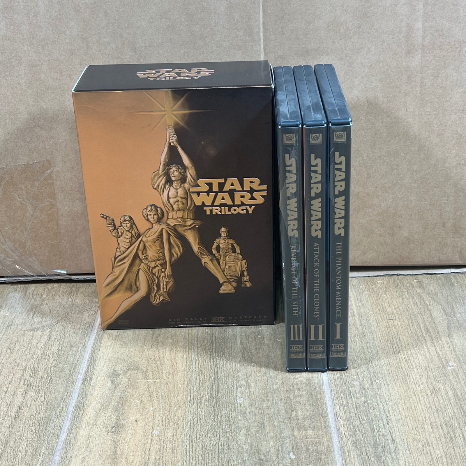 Star Wars DVD Collection Prequel and Original Trilogy Rare Gold Box Set with 1-3