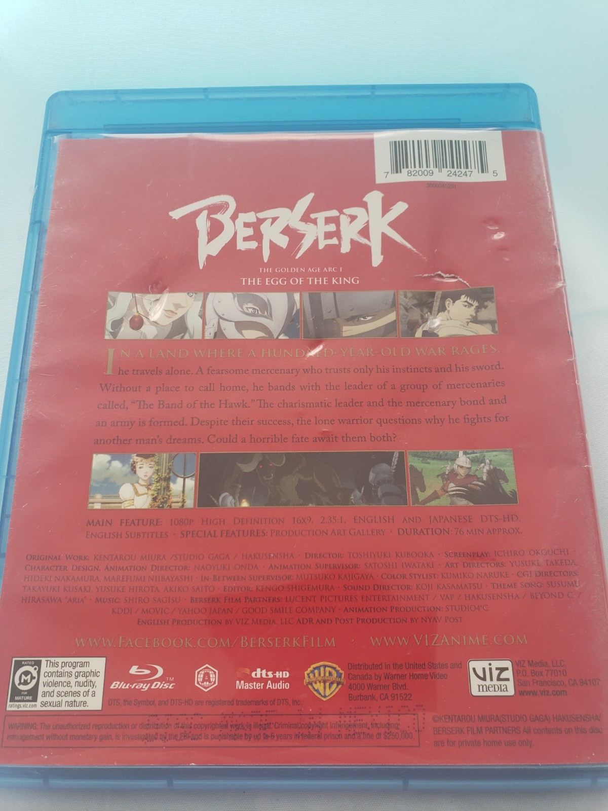 VIZ Media Berserk Golden Age Arc I Egg of the King Blu-ray Eng Subs