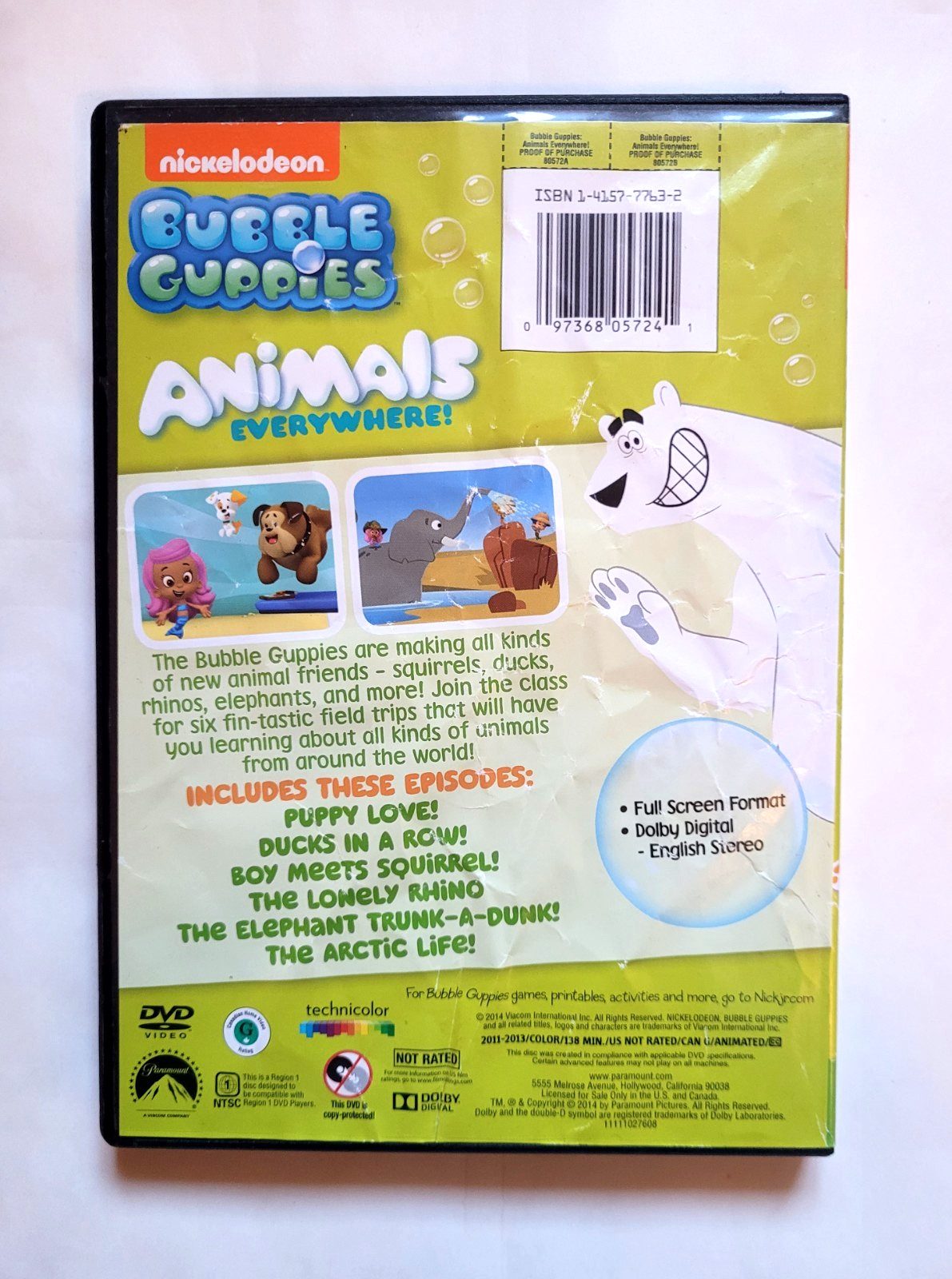 Nickelodeon Bubble Guppies Animals Everywhere DVD 138 min 2014 NR Free Shipping