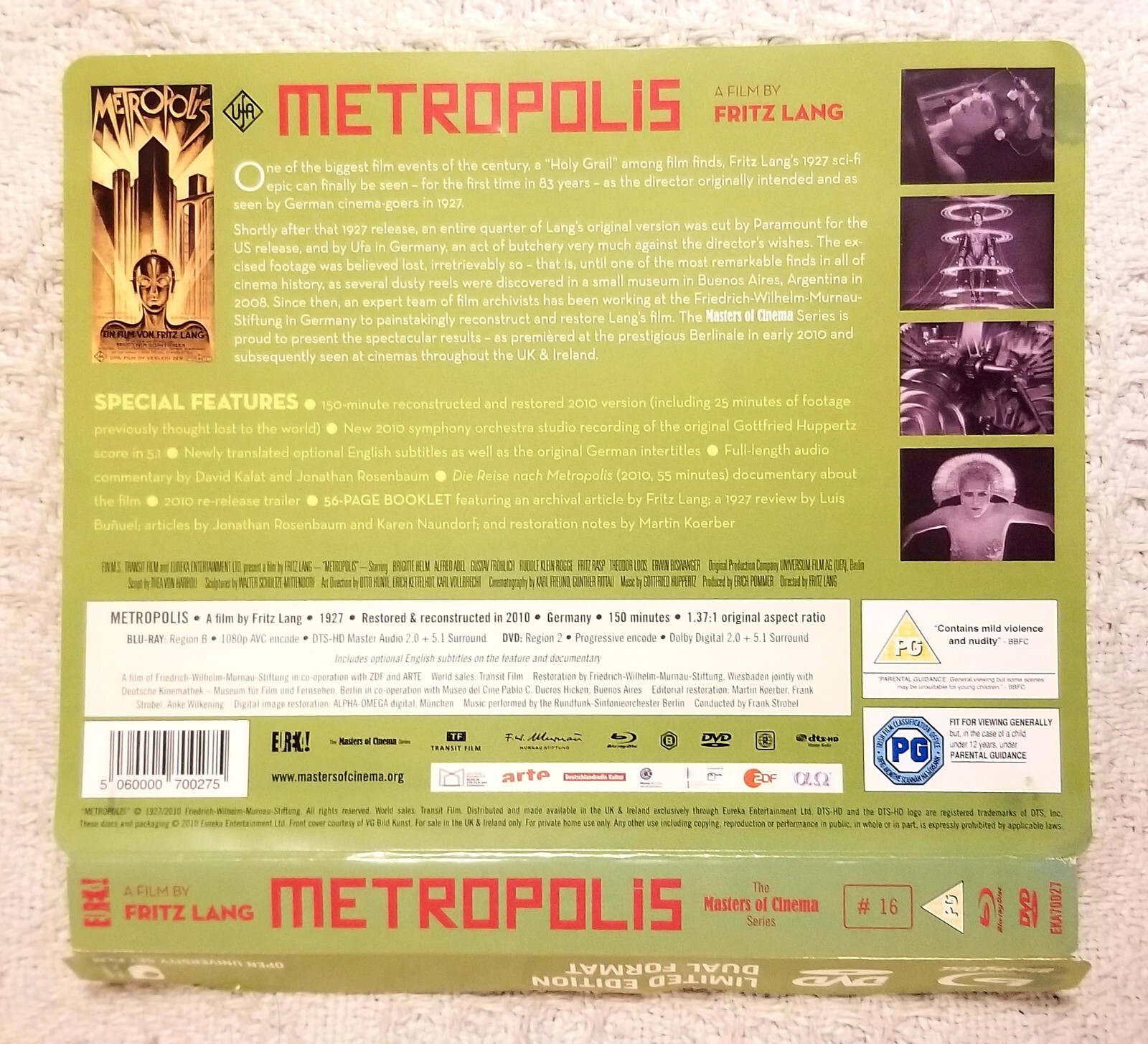 EUREKA METROPOLIS BLU-RAY STEELBOOK! FRITZ LANG 1927 SILENT CLASSIC!