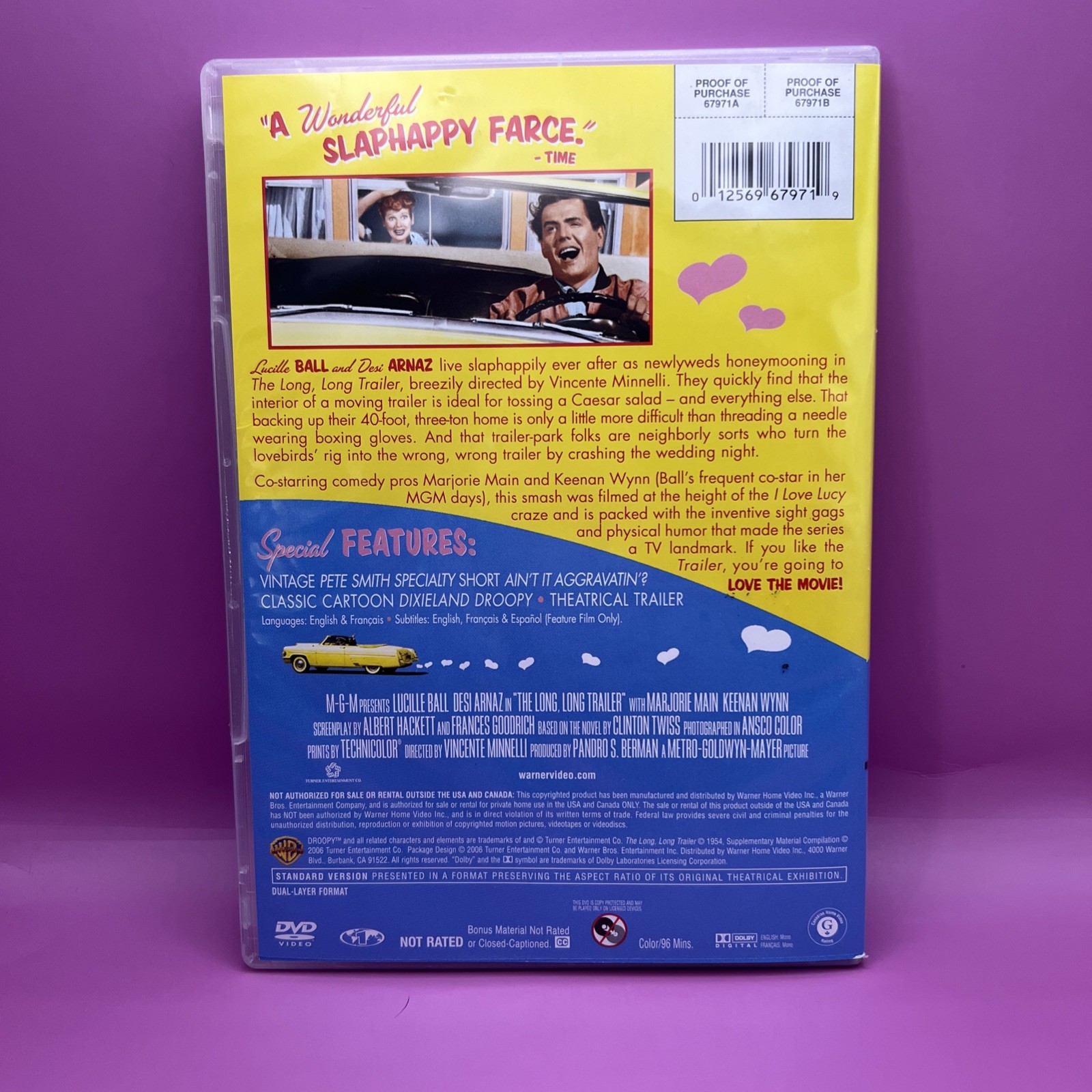 The Long, Long Trailer DVD | 1954 Lucille Ball Desi Arnaz Slim Case