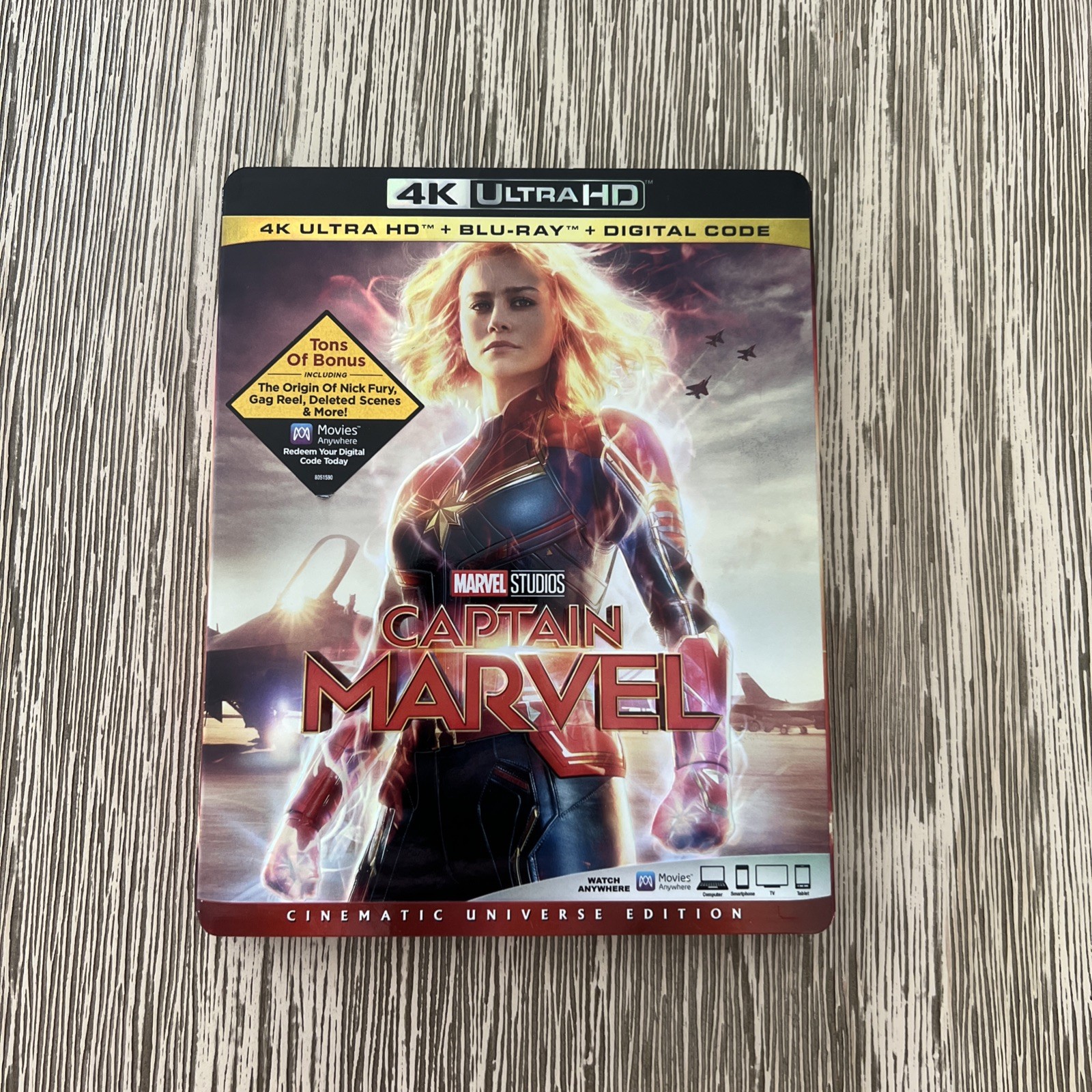 Captain Marvel (4K Ultra HD + Blu-Ray + Digital, 2019) w/Slipcover NEW & SEALED