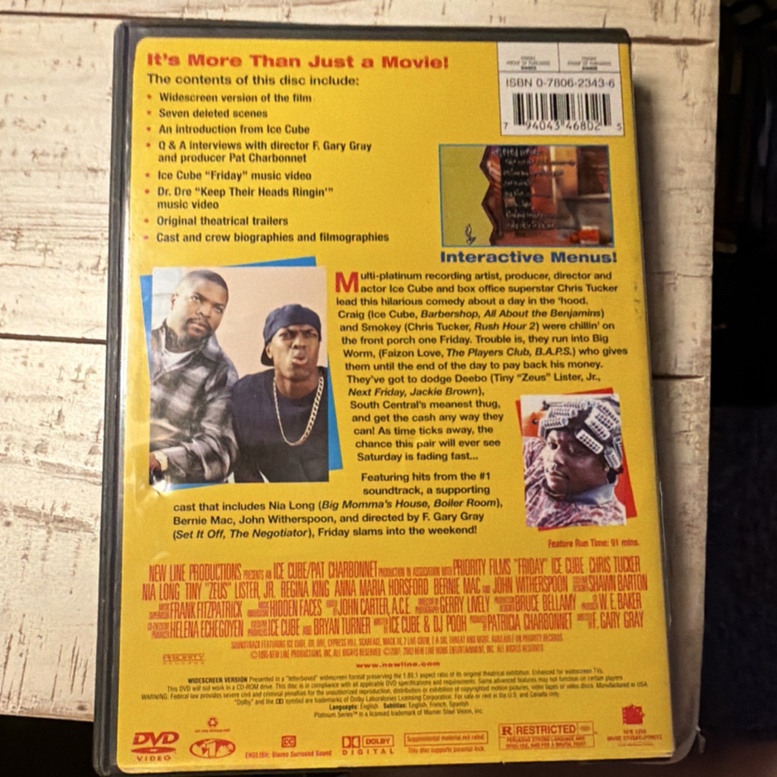 New Line Home Video Friday DVD R Ice Cube Chris Tucker Widescreen 91 min