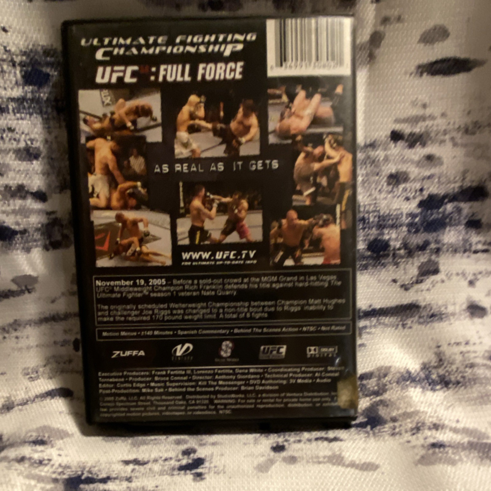 UFC-Full Force DVD 2005 Region 1 140 Min Tall Case Franklin Hughes