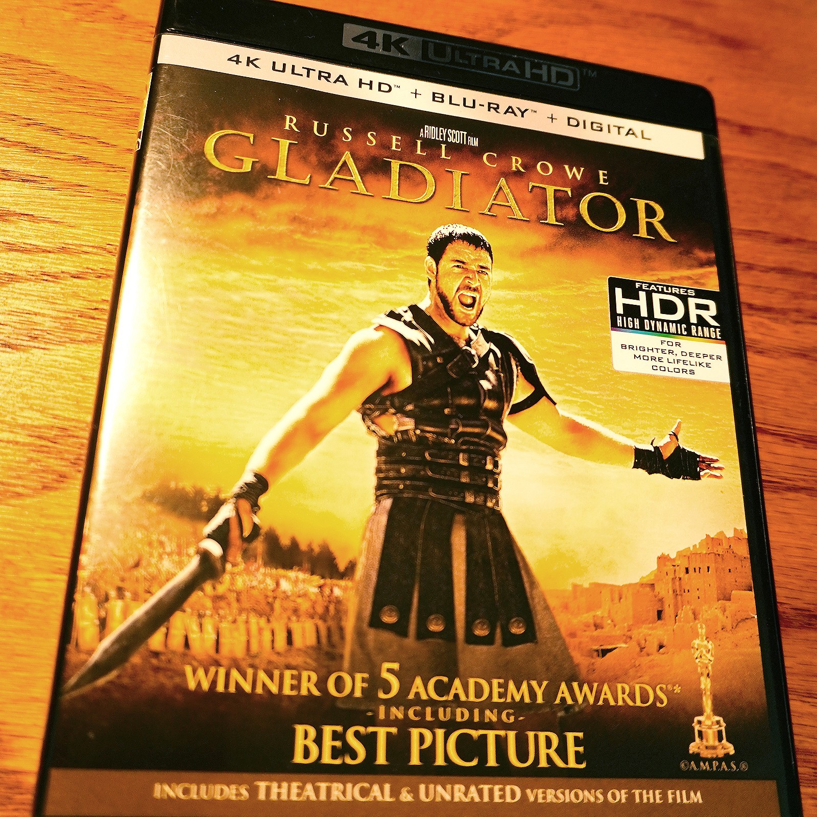 Gladiator (4K UHD/ 2018, 3-Disc Combo Pack)- Free Shipping, Like New