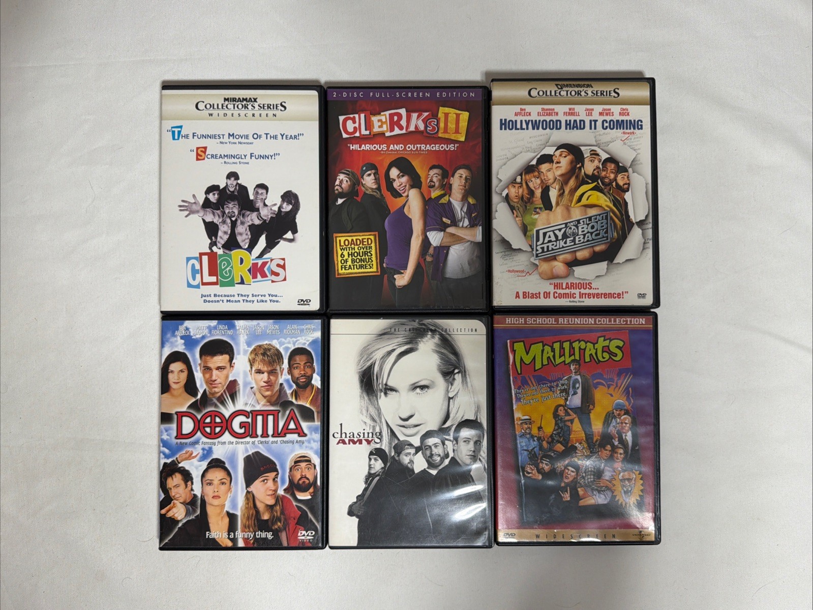 Kevin Smith 6x DVD Lot Clerks 1 + 2 Dogma Mallrats Chasing Amy Jay & Silent Bob