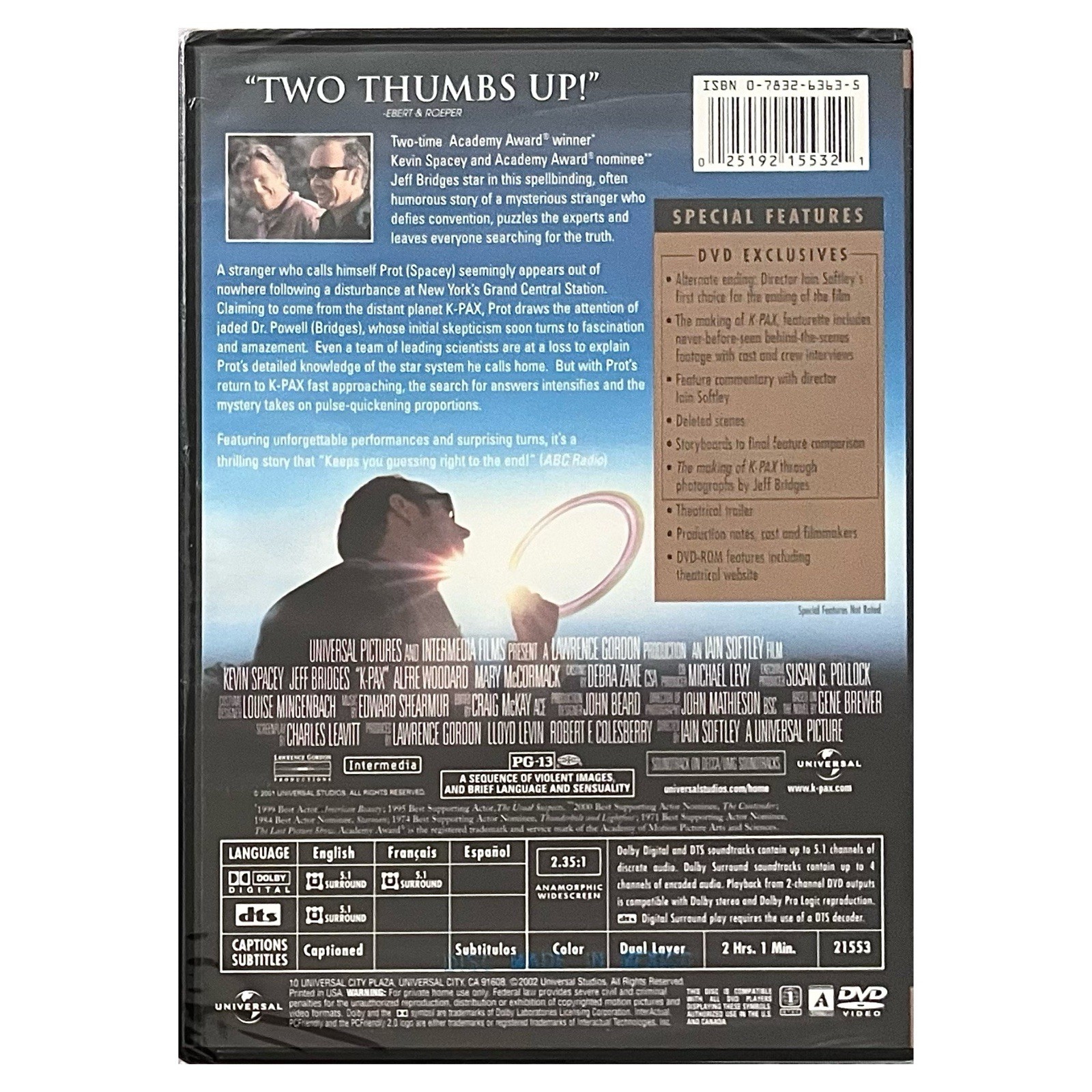 K-PAX (DVD, 2001) Collector’s Edition – NEW SEALED