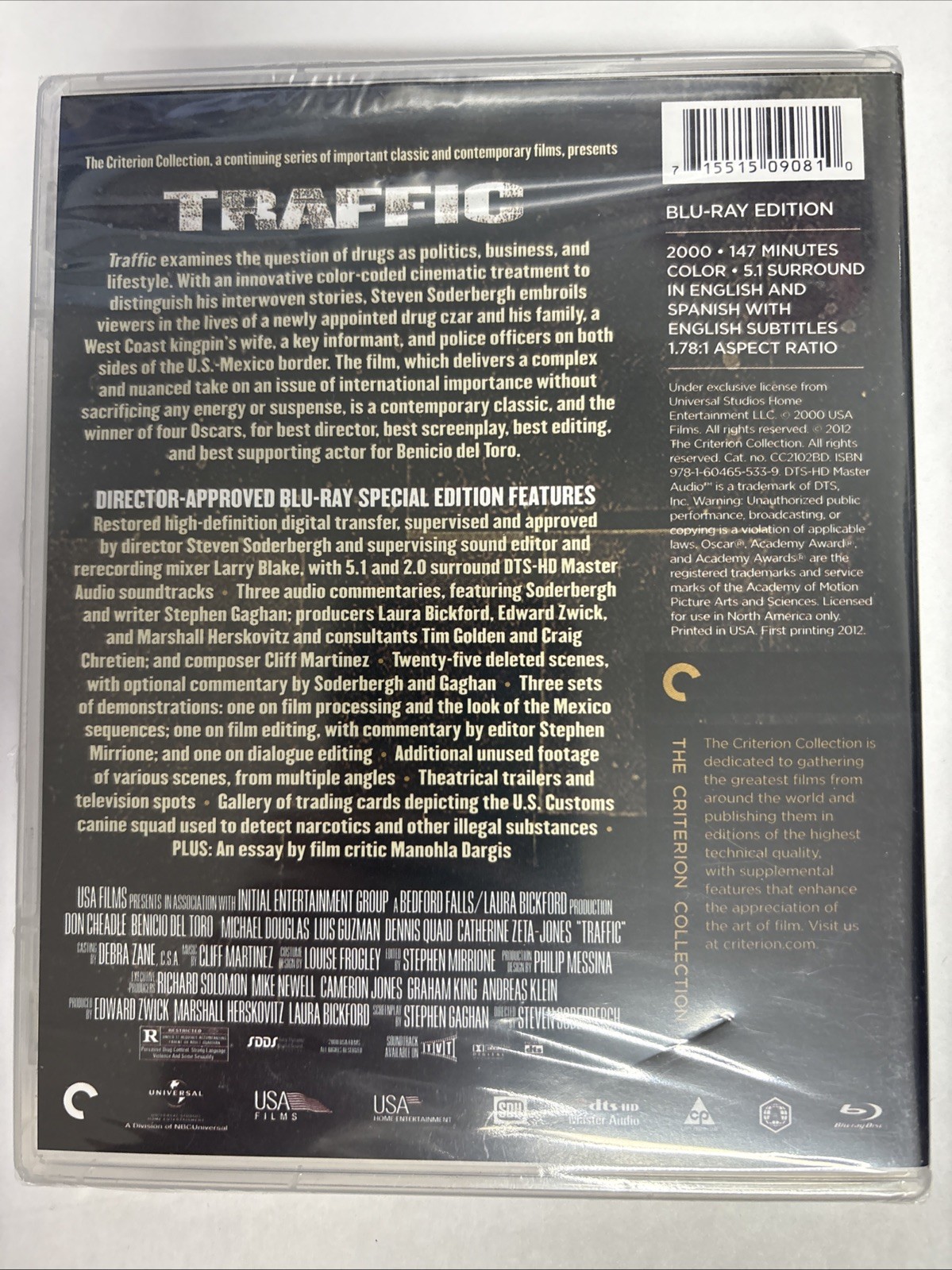 Traffic (Criterion Collection) (Blu-ray, 2000) NEW/SEALED