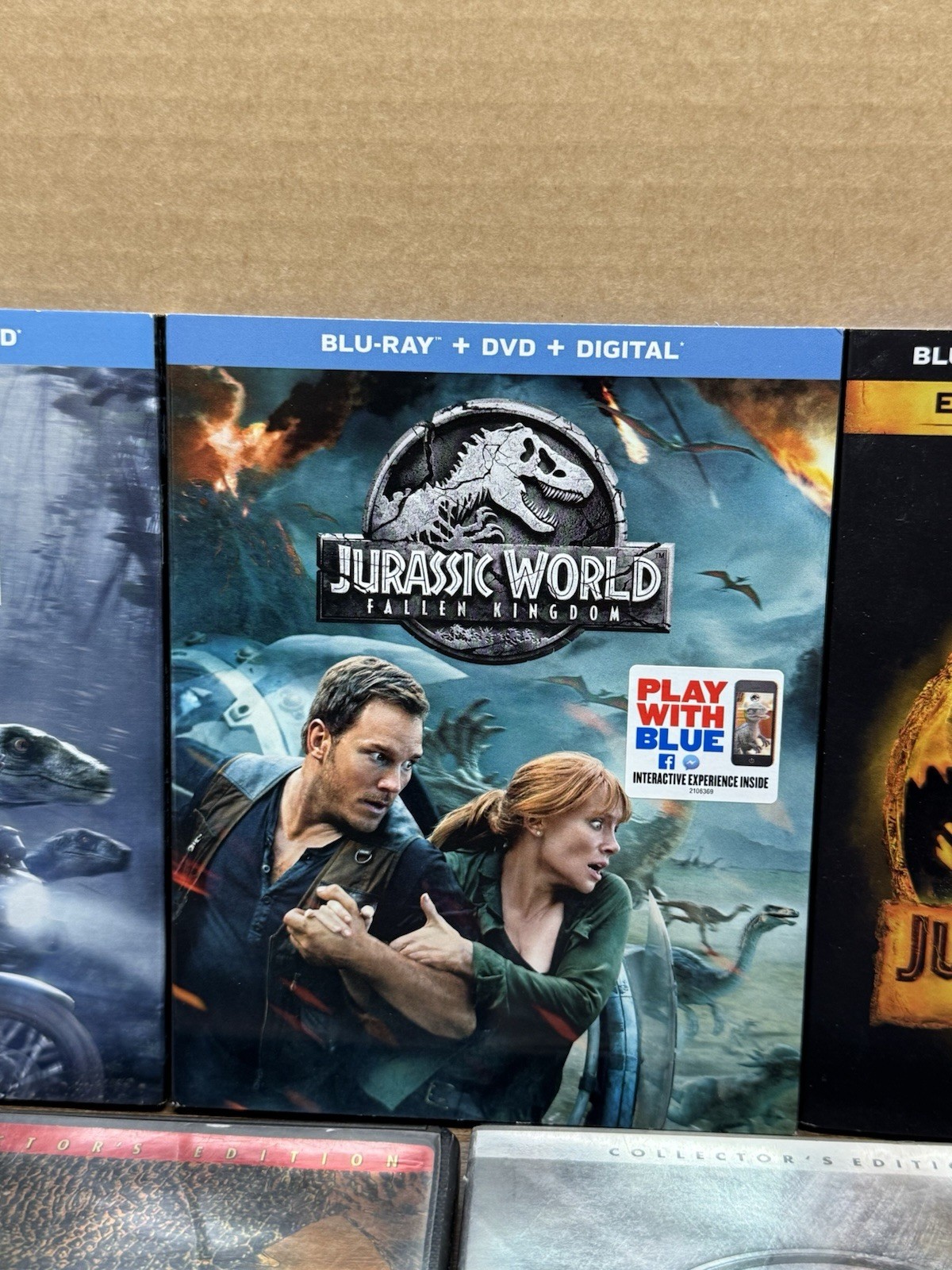 JURASSIC Park 1,3 DVD & Blu-ray Digital Code Park World, Fallen Kingdom Dominion