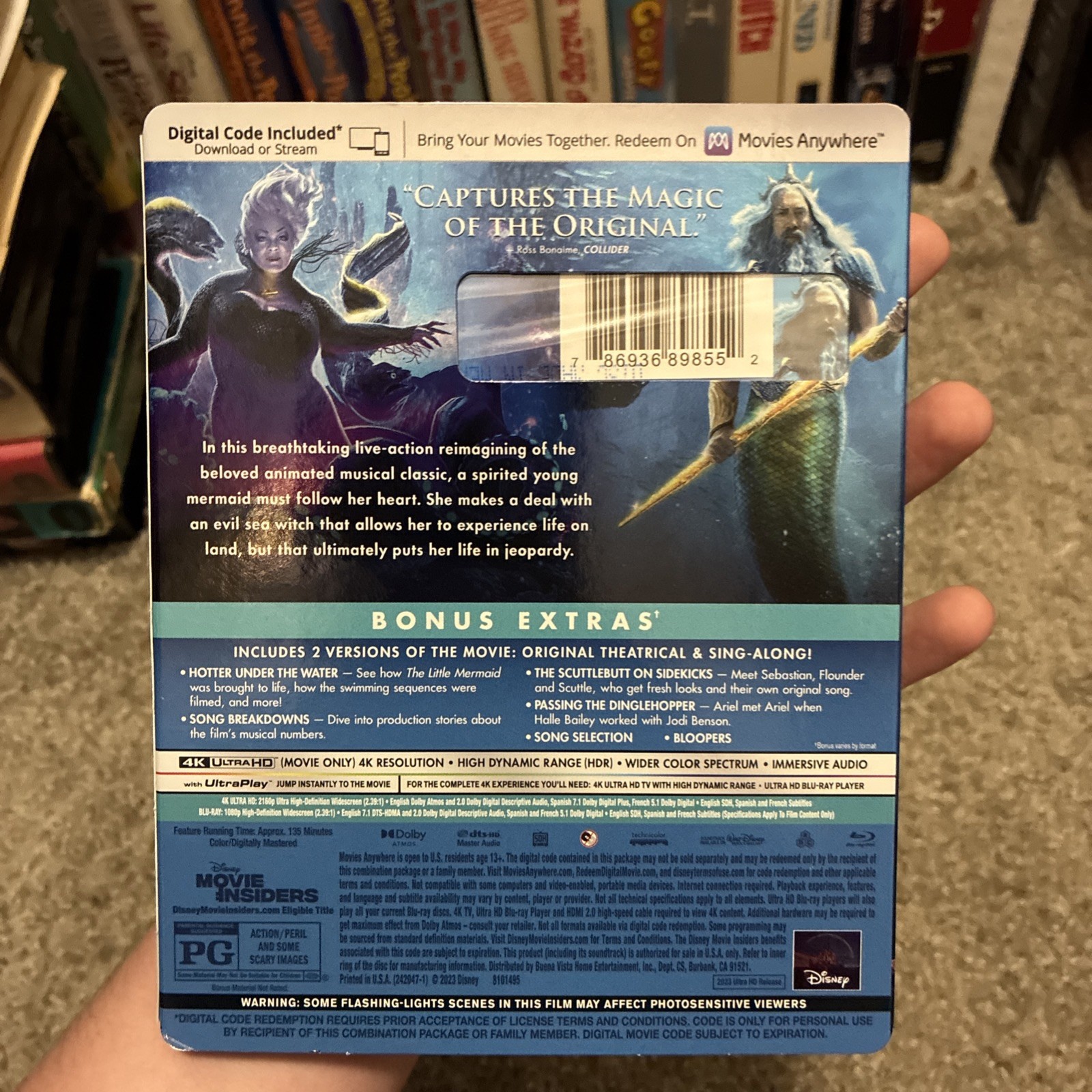 NEW Sealed Disney The Little Mermaid 2023 4K UHD, Blu-ray W/ Slipcover Collector