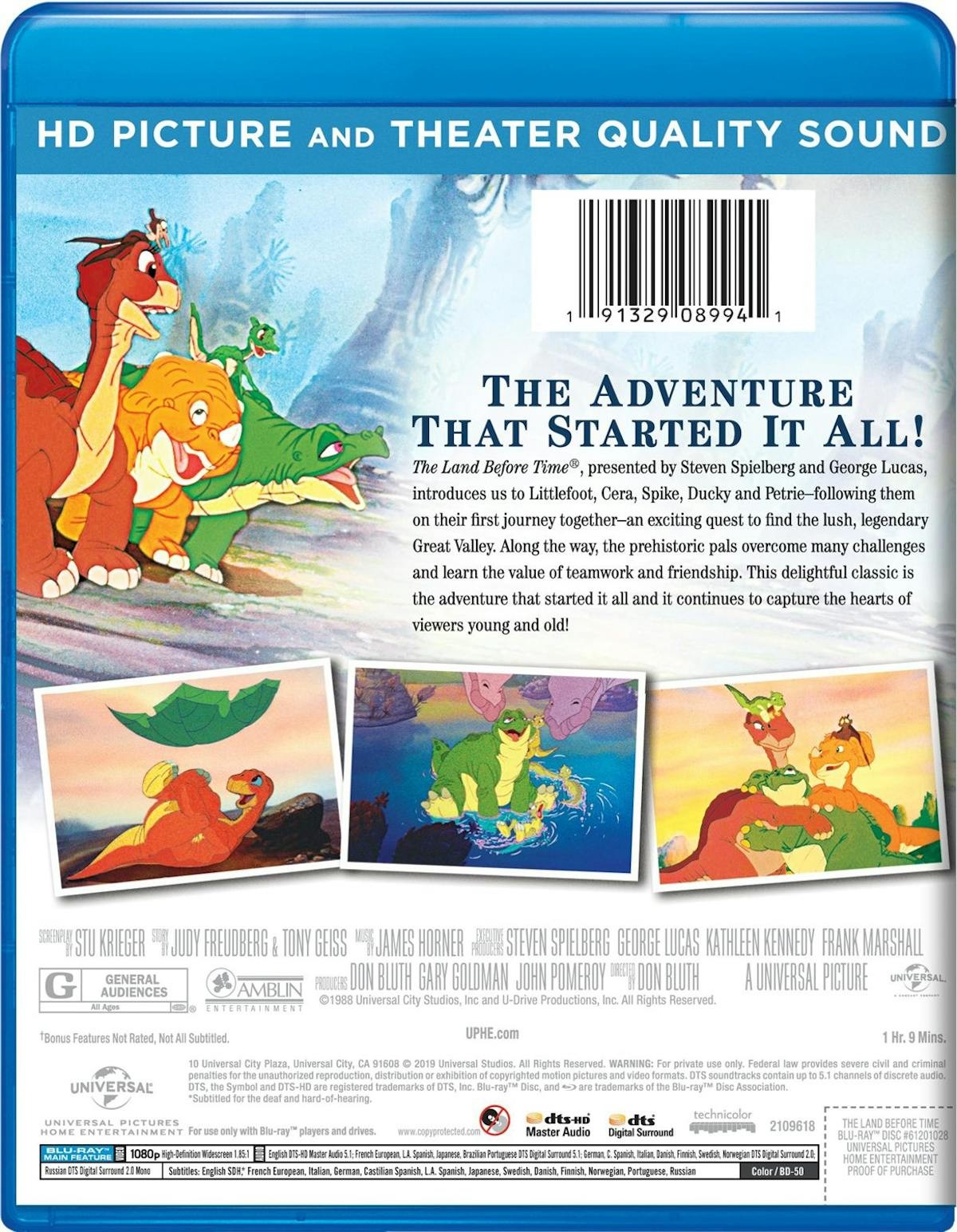 The Land Before Time Blu-ray Pat Hingle NEW
