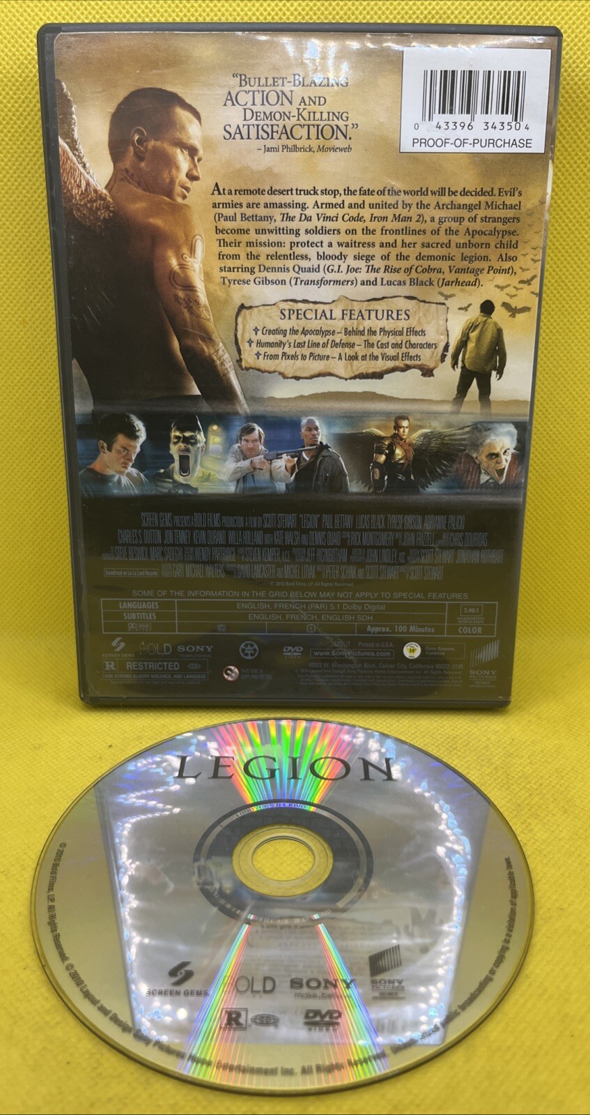 📦 Legion (DVD, 2010, Lucas Black, Tyrese Gibson, Paul Bettany, Widescreen)