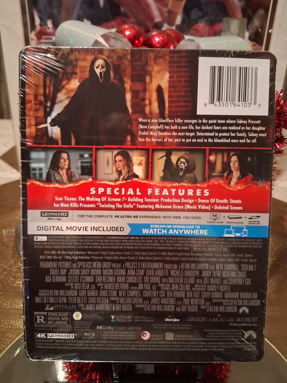 Scream 7 (4K + Blu-Ray + Digital Code) Limited Edition Steelbook+Bonus