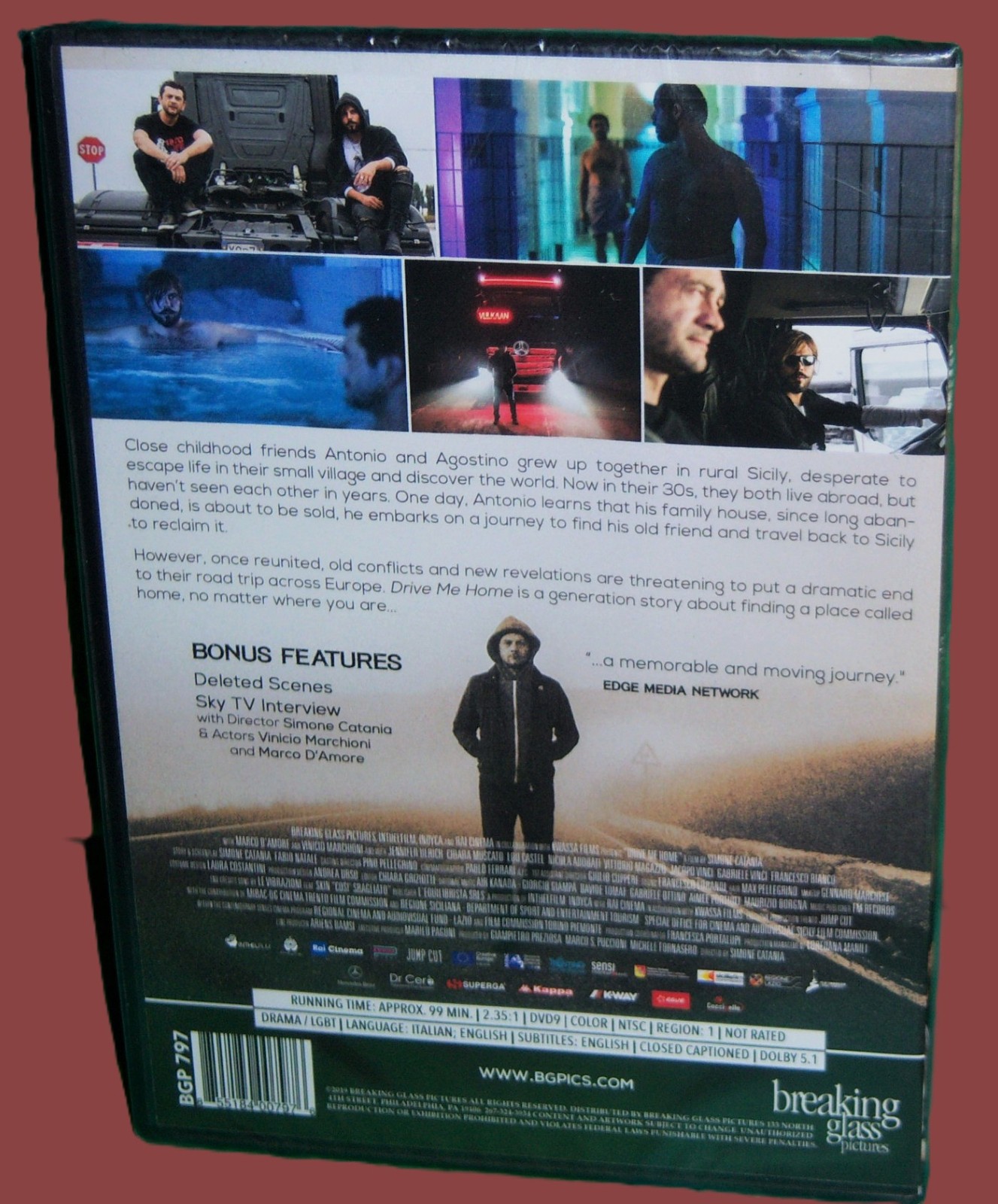 NEW BREAKING GLASS LGBTQ GAY THEME DRIVE ME HOME ITALIAN LANGUAGE MOVIE DVD 2019
