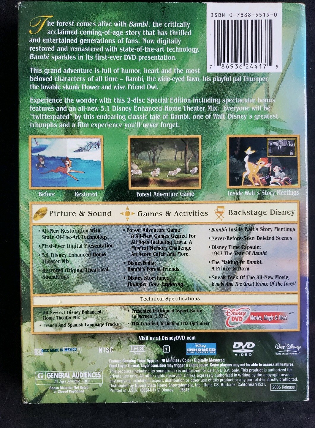 Bambi (DVD 2011 2-Disc Set, Special Ed/Platinum Ed) W/ Slipcover 100% Guaranteed