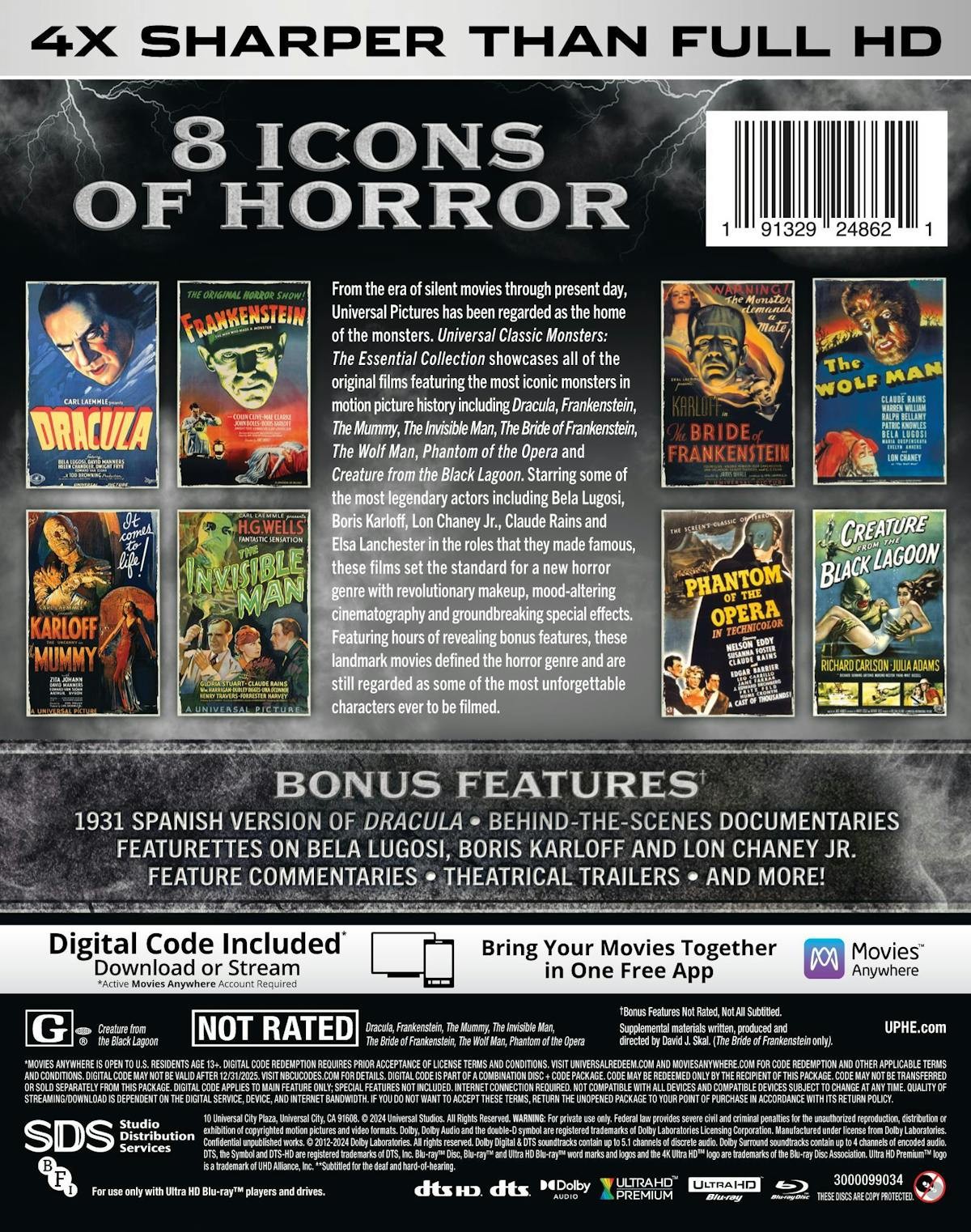 Universal Classic Monsters The Essential Collection – 4K Ultra HD + Digital 4K