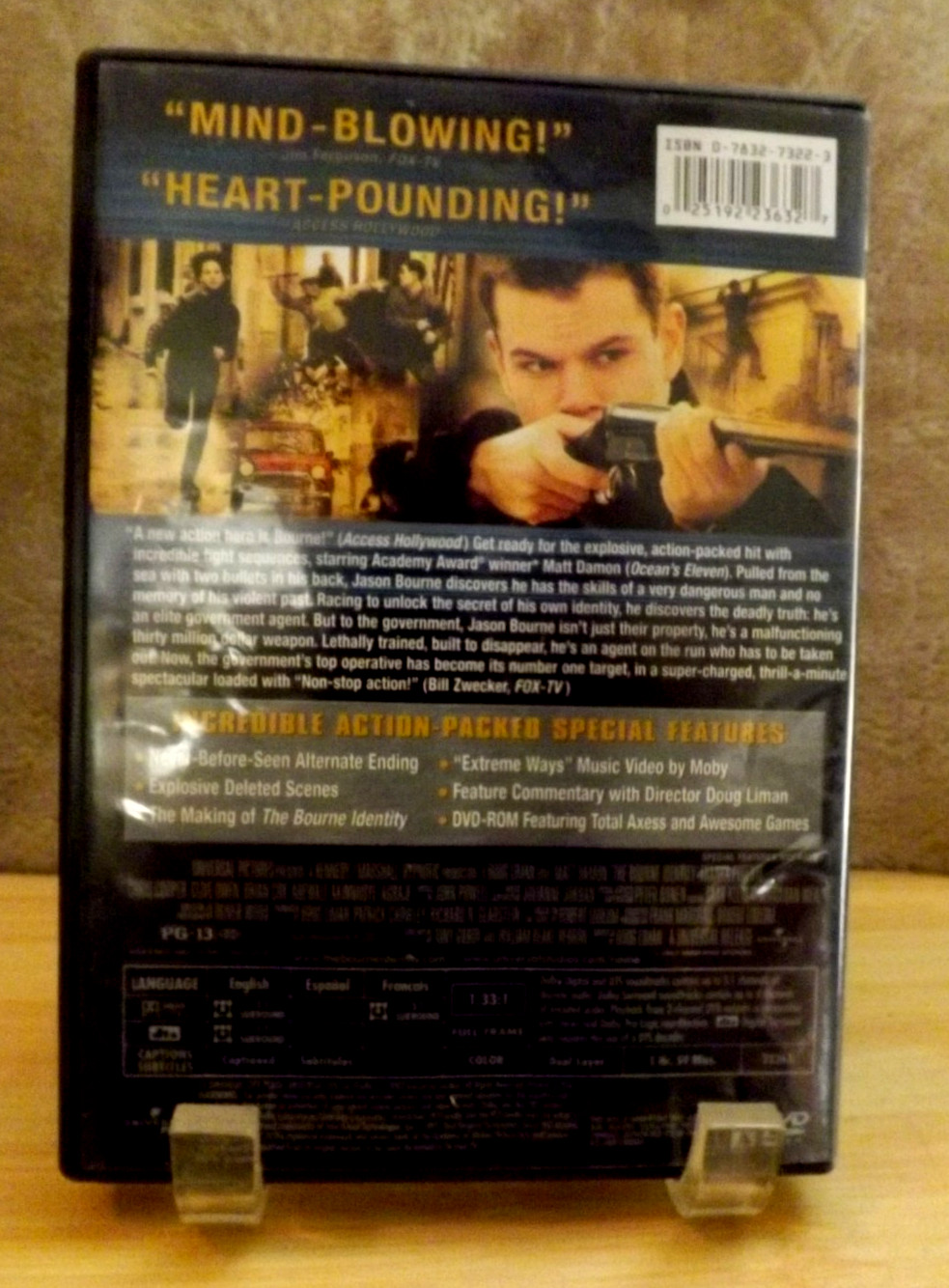 THE BOURNE IDENTITY DVD RATED PG-13 2002 RUNNING TIME 119 MIN