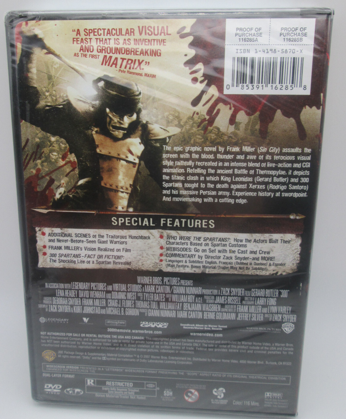 300 (DVD, 2007) Gerard Butler / NEW, sealed, ships next business day!