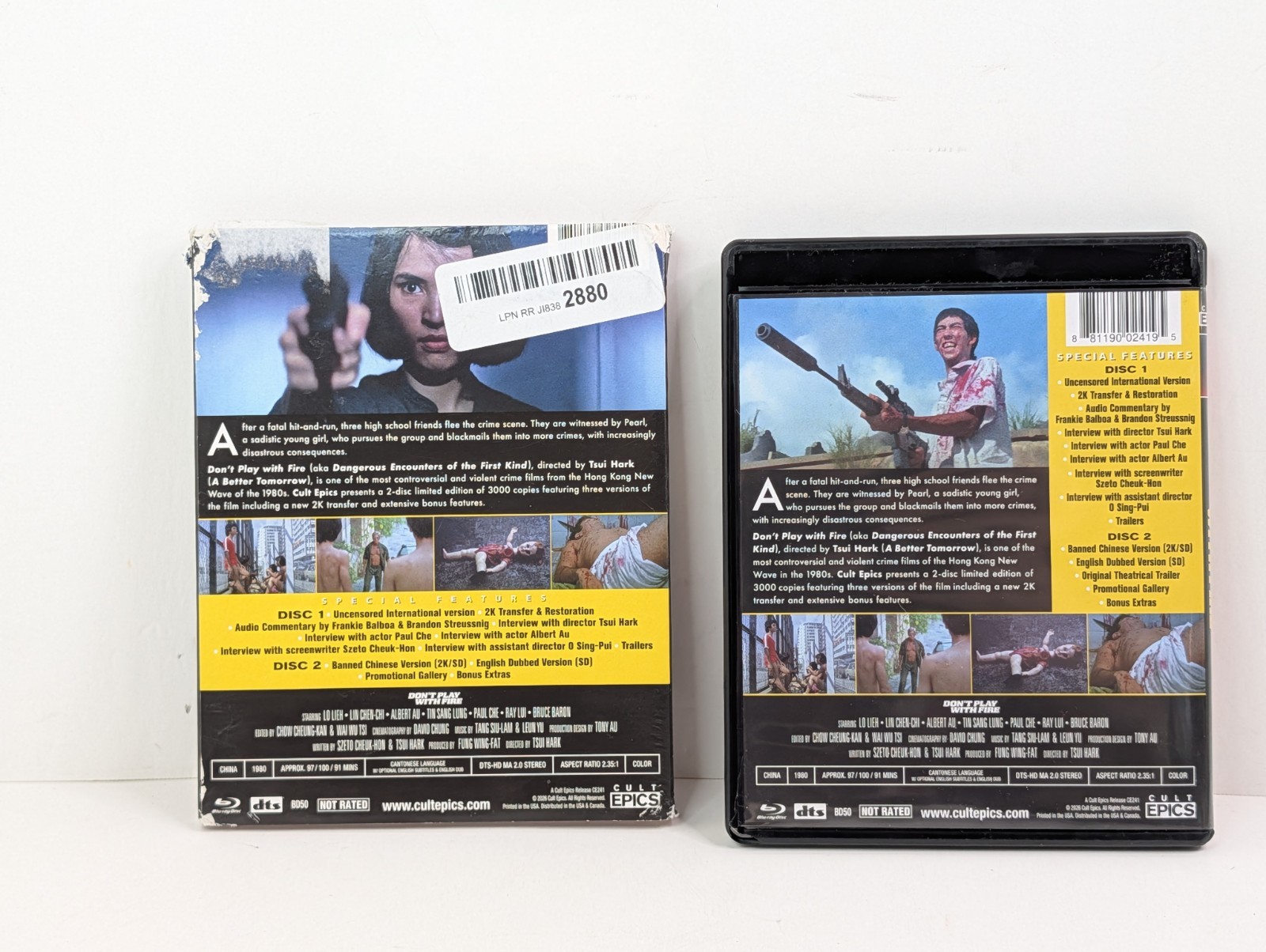 Don’t Play With Fire (Cult Epics) Bluray 2 CD Set With Slipcover 1980s Tsui Hark