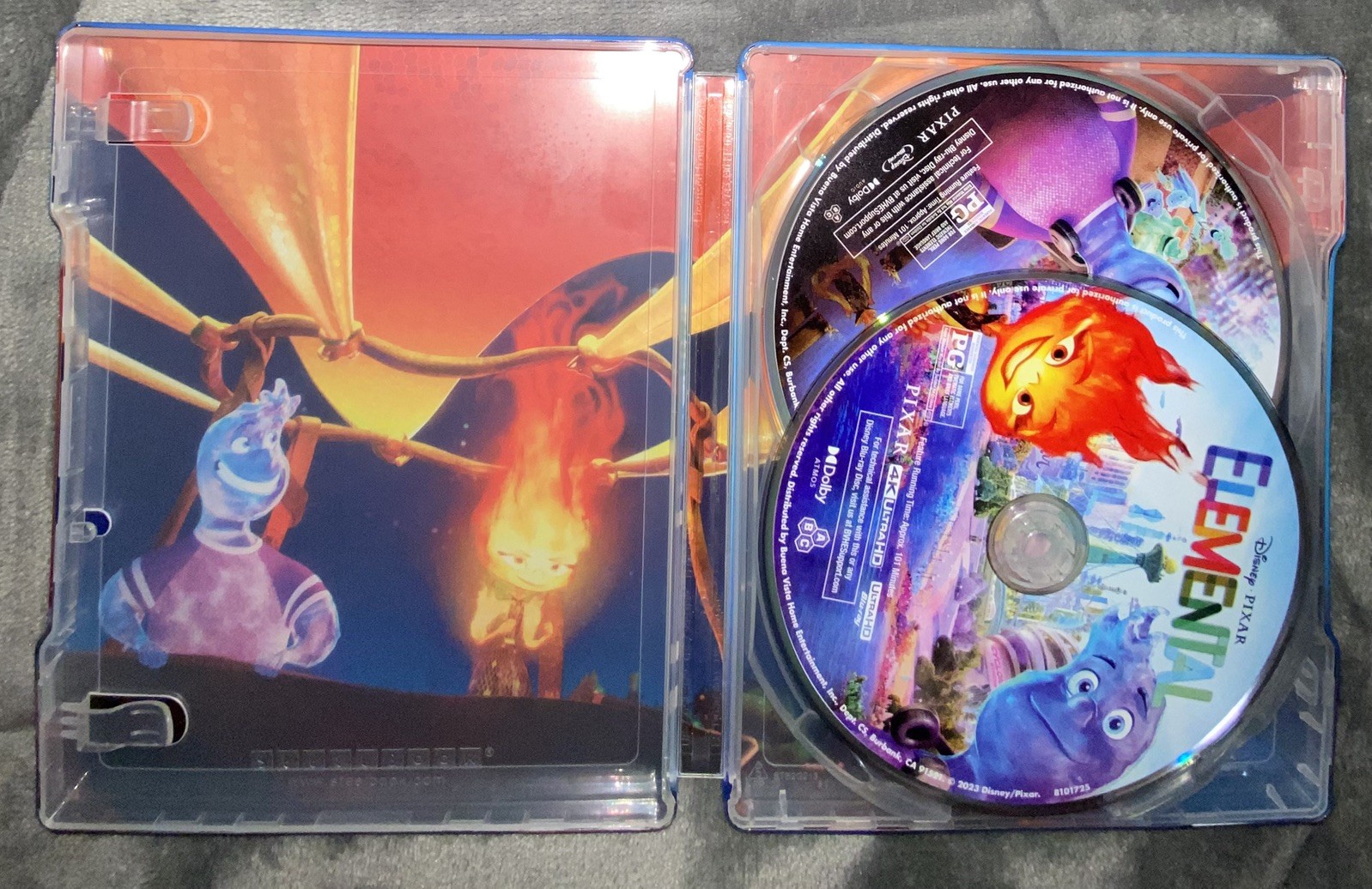 Elemental Disney/Pixar Best Buy exclusive 4K Ultra DH + Blu-Ray + code STEELBOOK