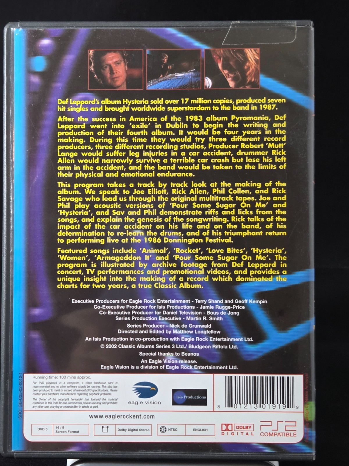 Def Leppard – Hysteria (DVD, 2002, Inc. Sampler DVD) ! 100 Minutes !