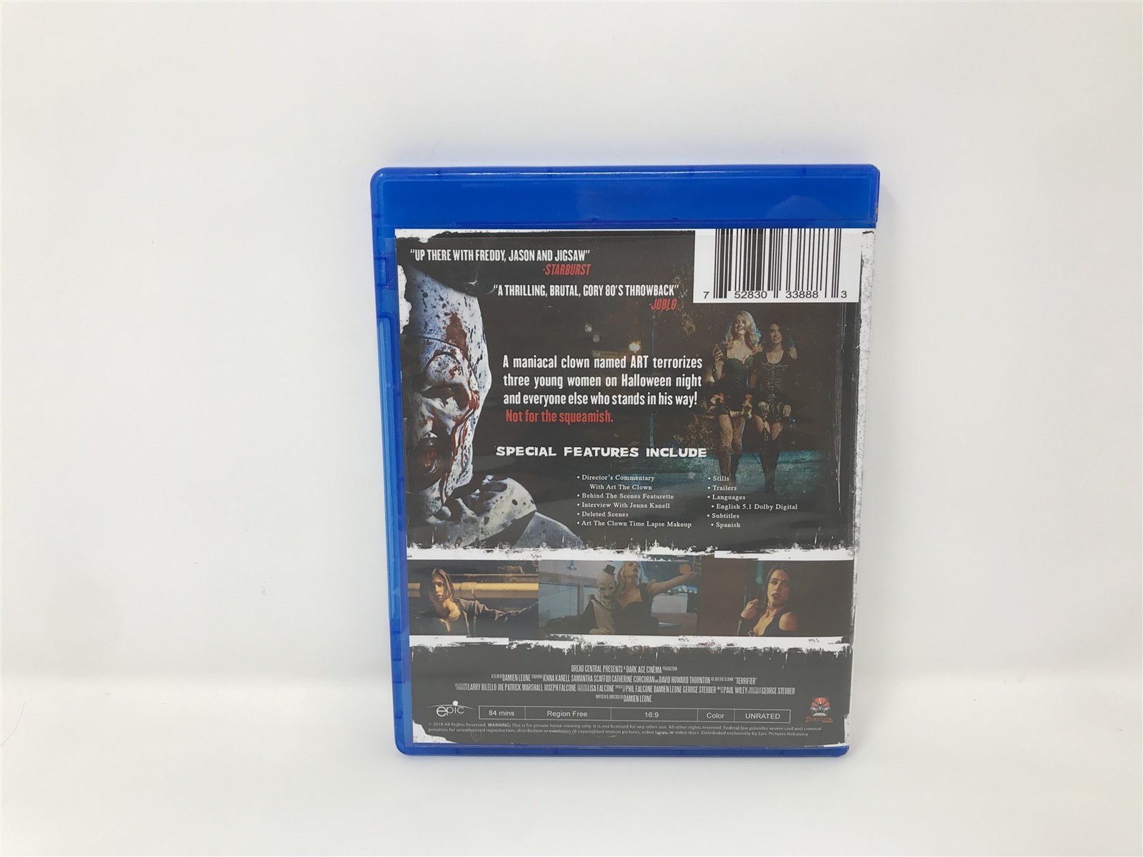 Terrifier (Blu-ray + dvd, 2016) – Region A – NTSC Movie Film