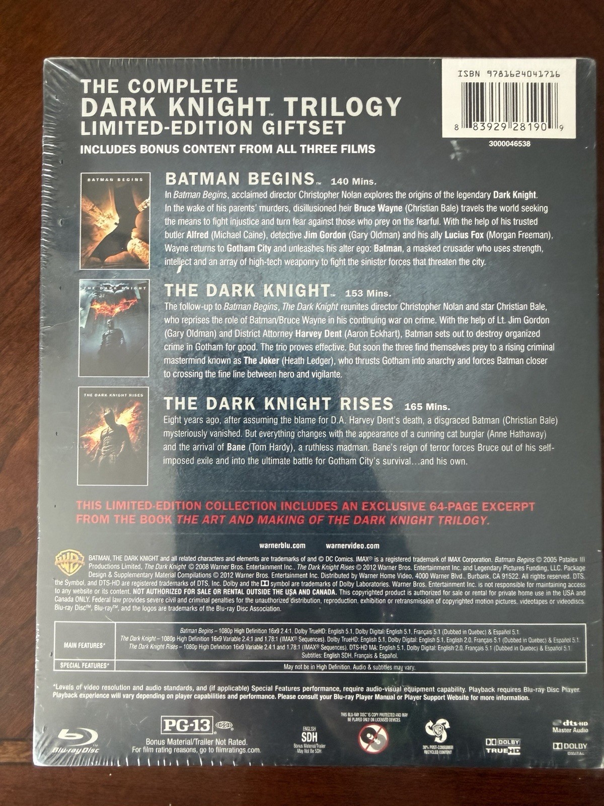 The Dark Knight Trilogy Blu Ray Ltd Edition Giftset (New and Sealed)