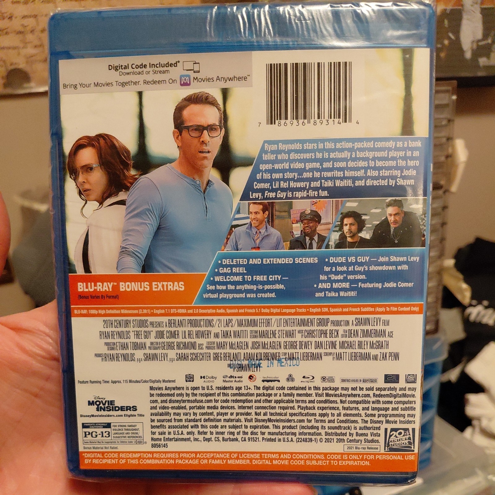Free Guy Blu-ray 2021 blu ray Ryan Reynolds Brand New Sealed