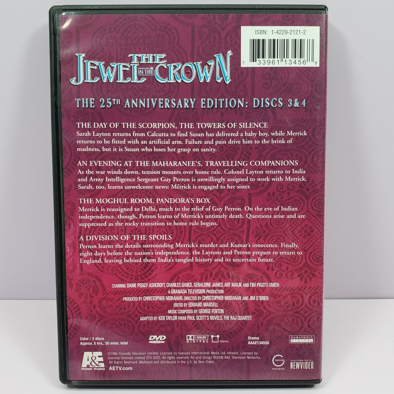 The Jewel in the Crown 25th Anniversary Edition 2008 4-Disc Set A&E Raj Quartet