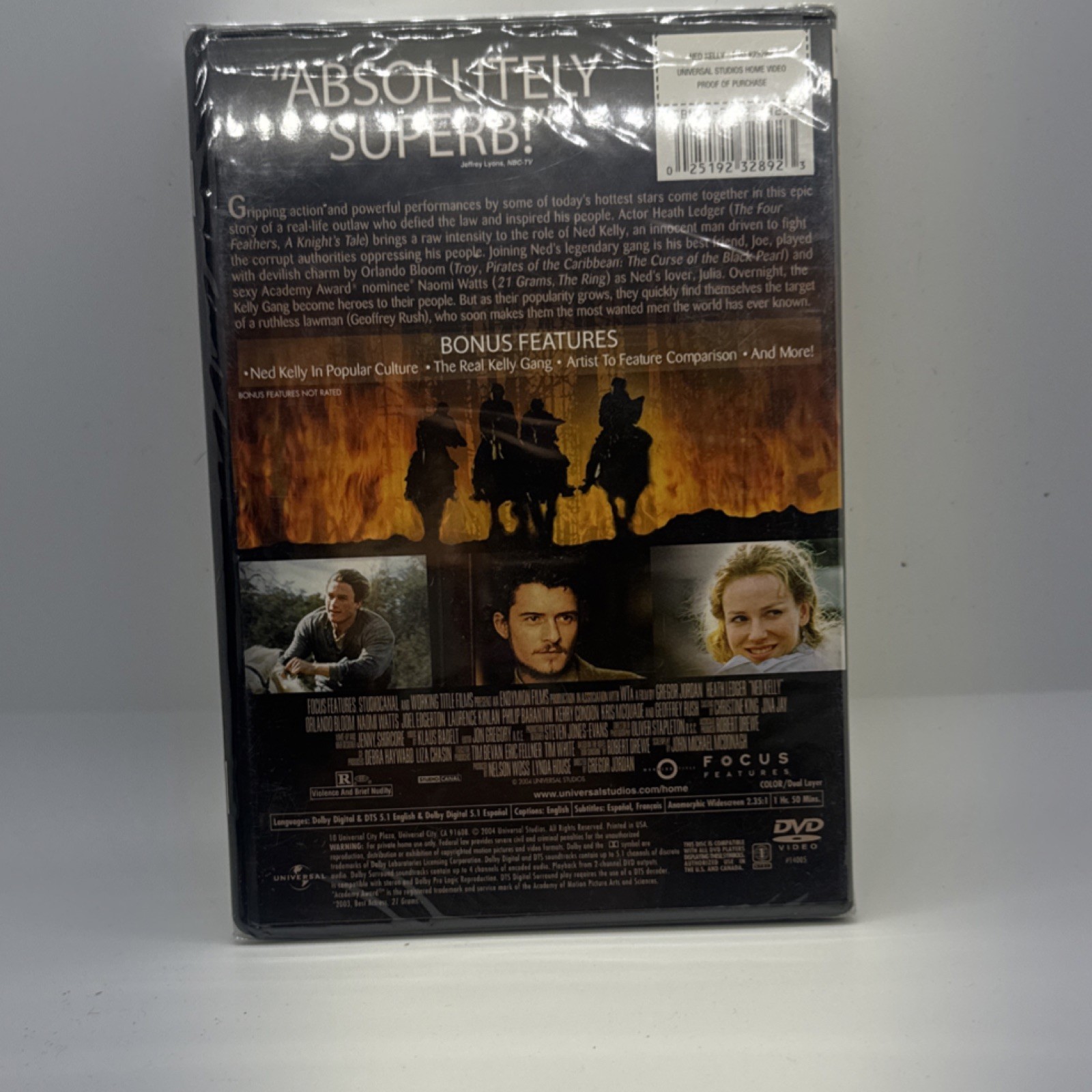 Focus Features Ned Kelly DVD Heath Ledger Orlando Bloom