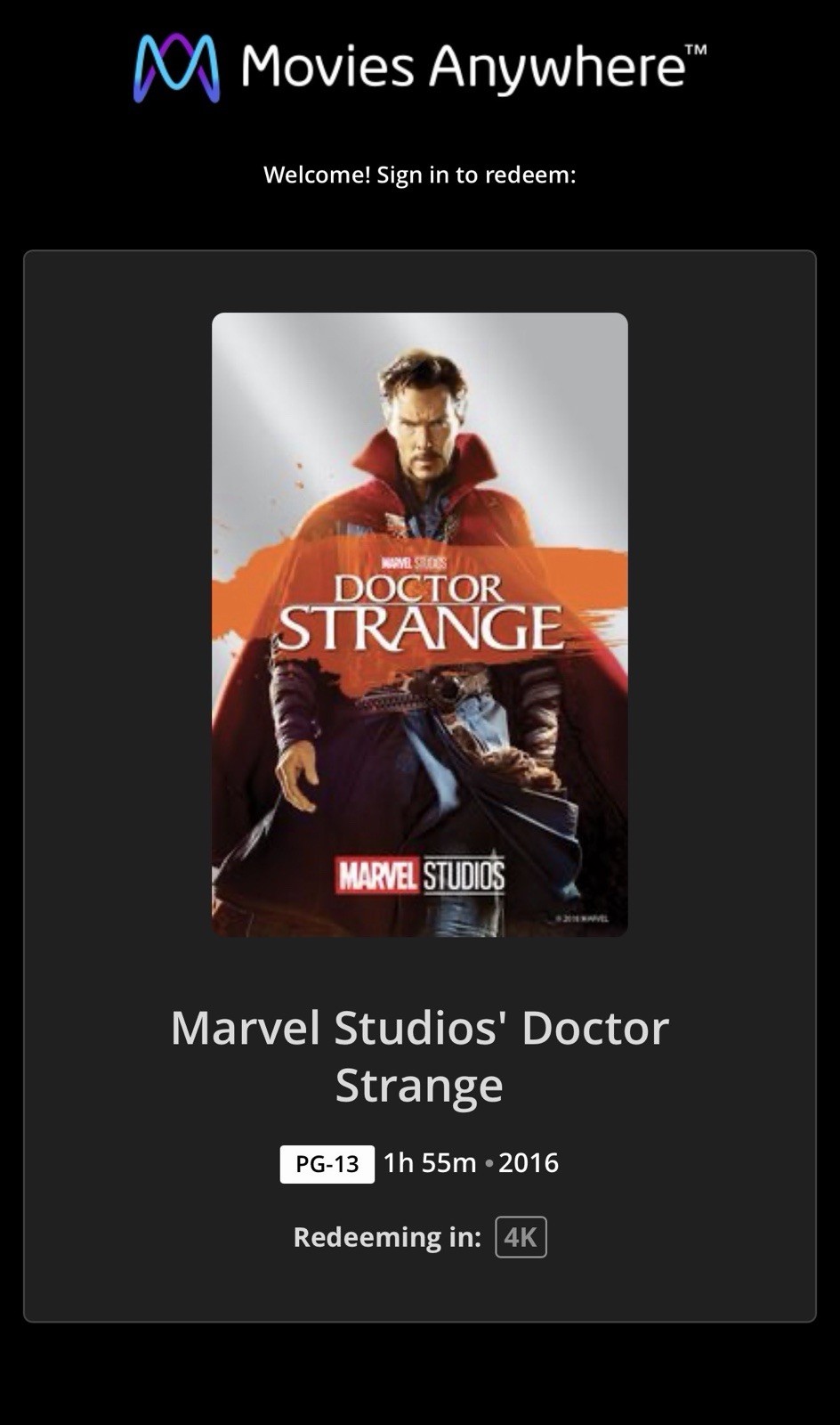 Doctor Strange 4K Ultra HD Blu-ray Steelbook Edition – Used