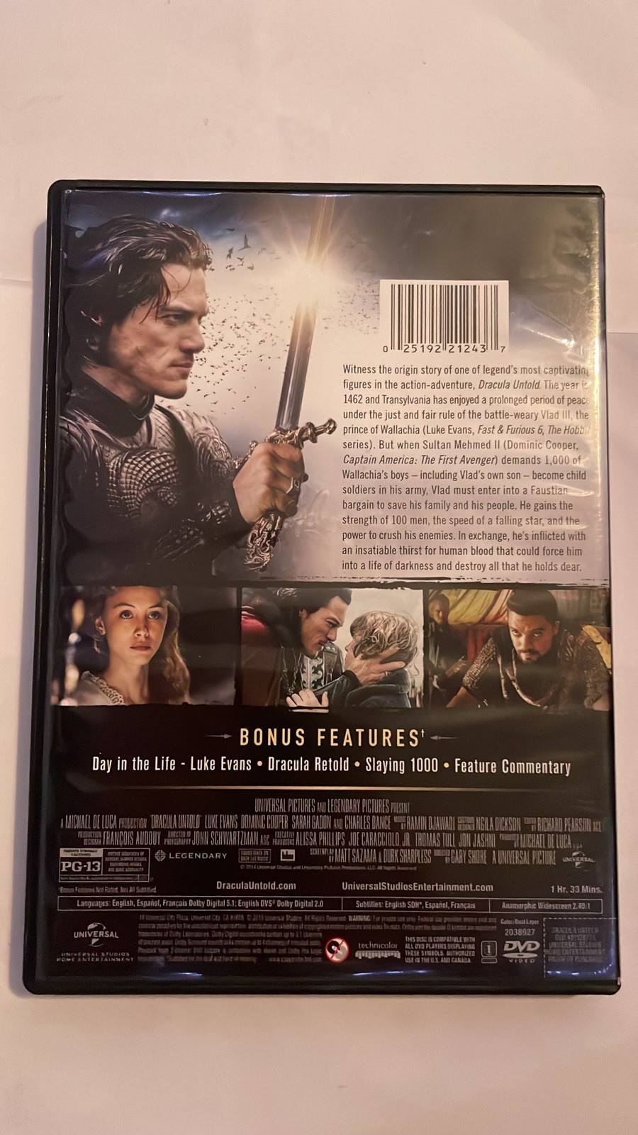 Universal Studios Dracula Untold DVD Action-Adventure PG-13 Commentary 93 Min