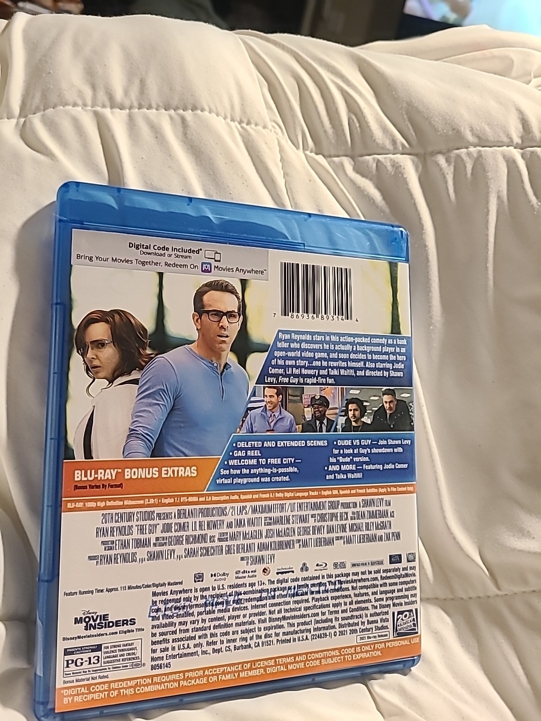 Free Guy – Blu Ray (Ryan Reynolds, used, no digital code)