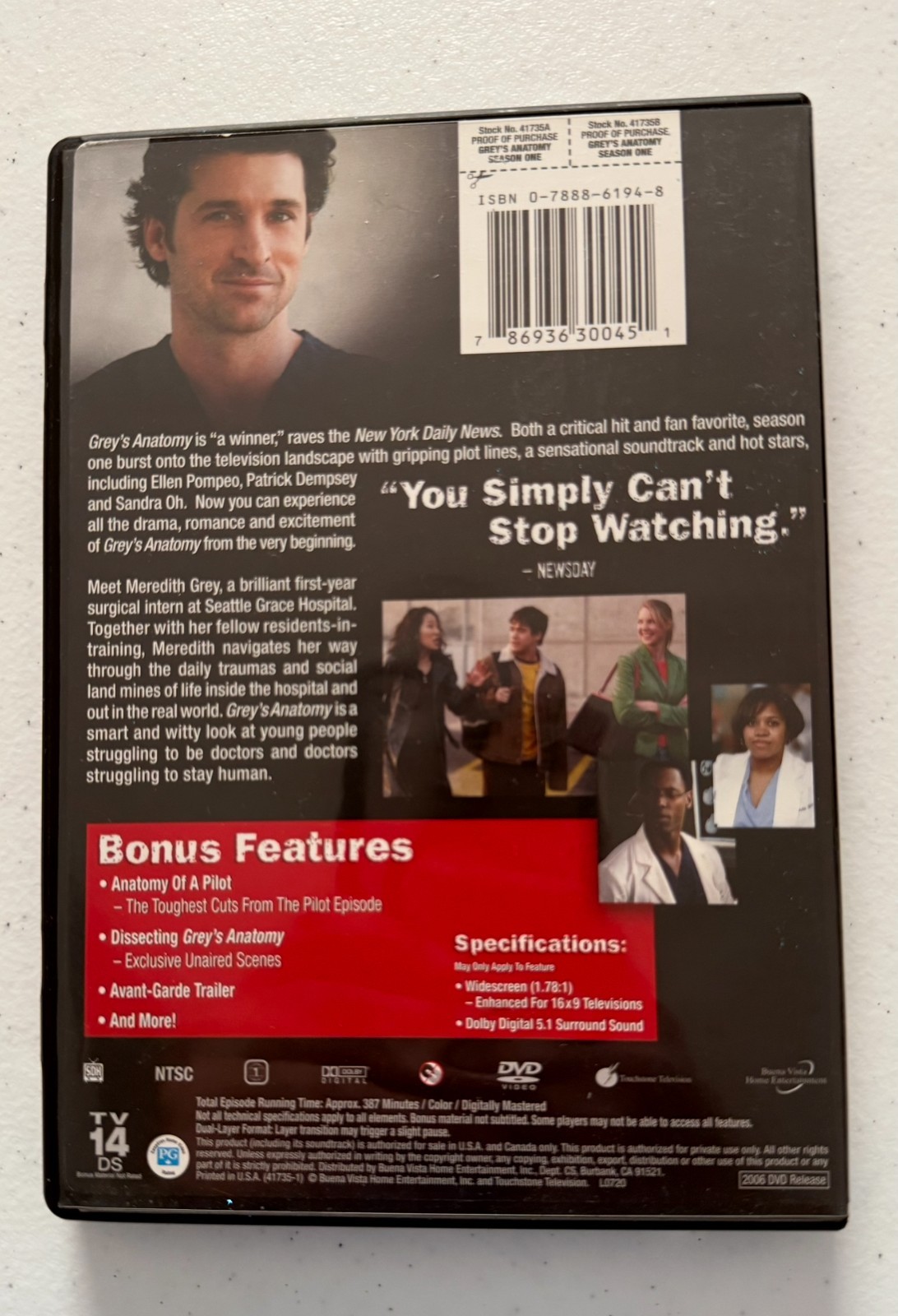 Grey’s Anatomy Seasons 1-4 DVD Set TV Series Medical Drama (Lot of 4)