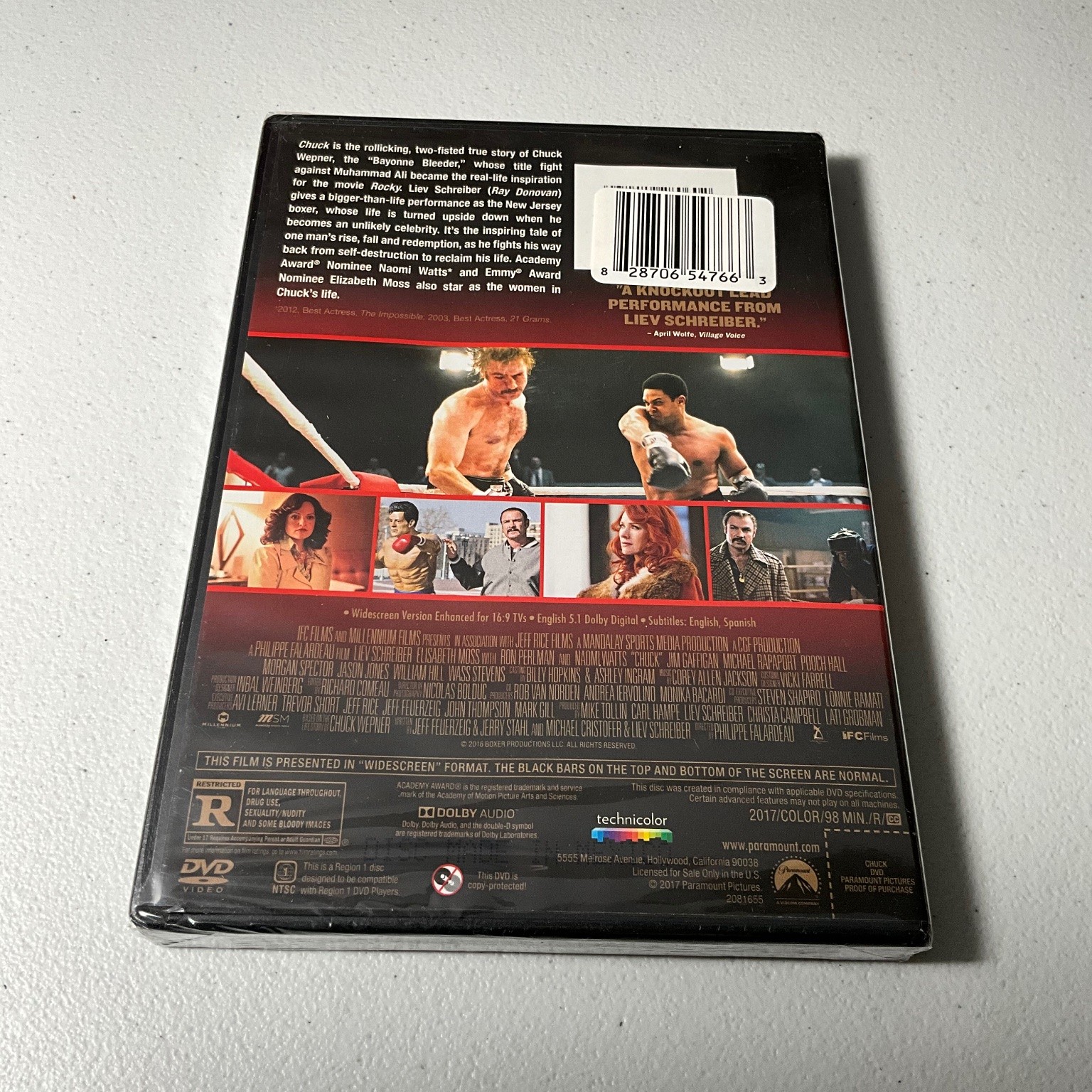 CHUCK DVD 2017 Liev Schreiber, Elisabeth Moss, Ron Perlman Boxing Drama Film