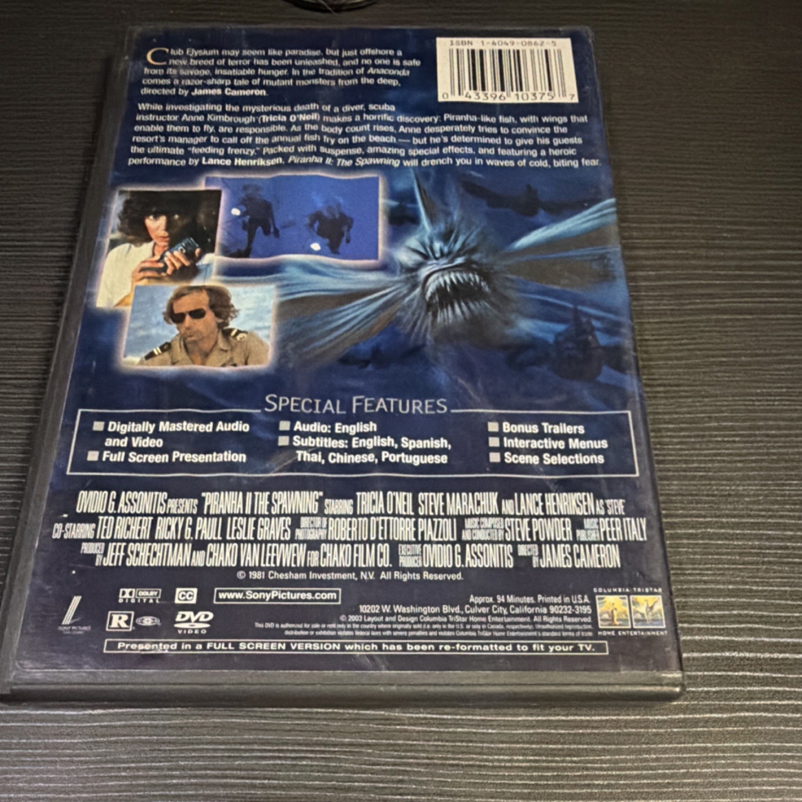 Sony Pictures Piranha II: The Spawning DVD Full Screen R 1981 Horror 94 Min