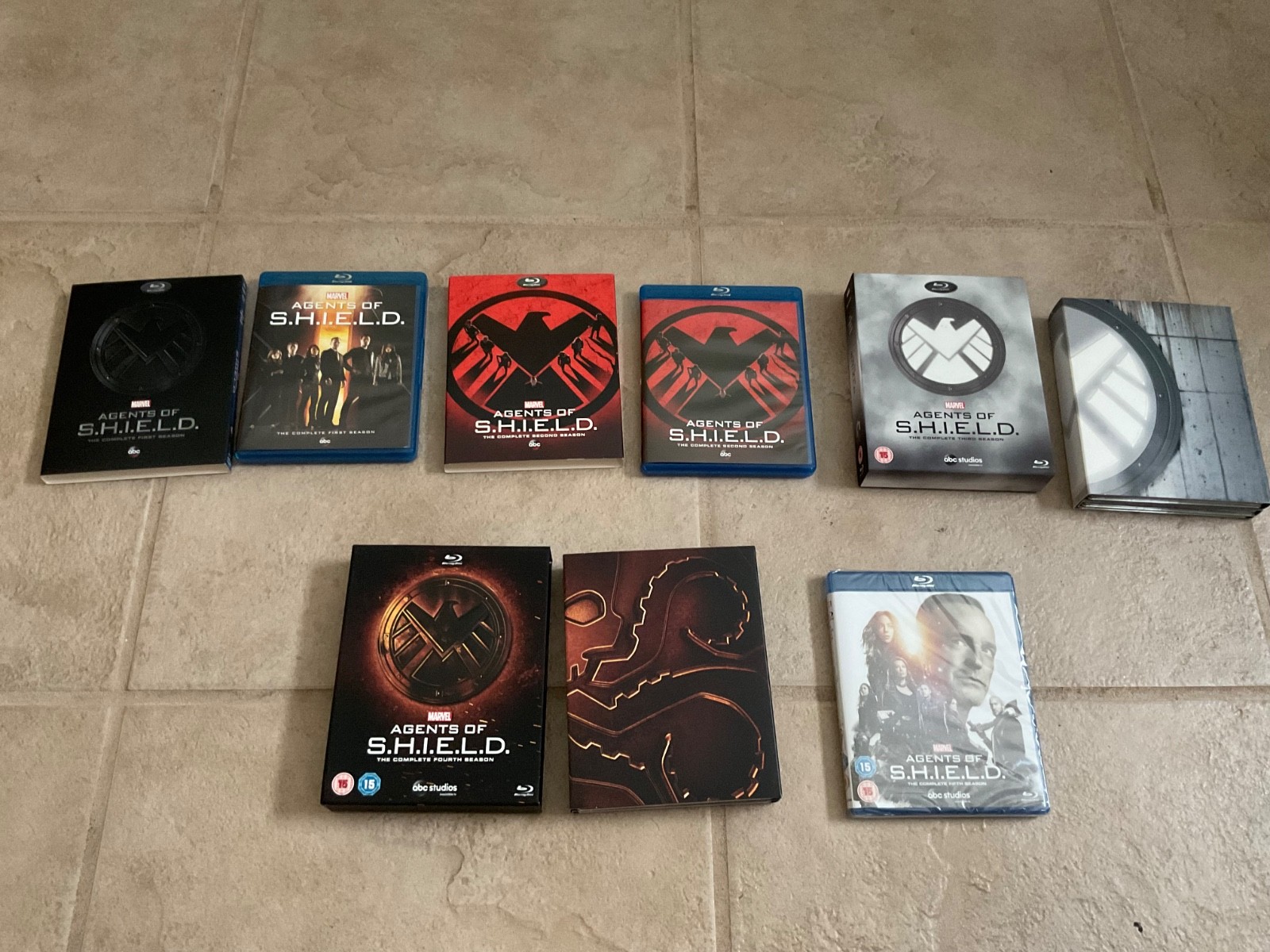 Marvel Agents of S.H.I.E.L.D. Seasons 1-5 Blu-ray (1,2,3,4 opened, 5 Brand New.